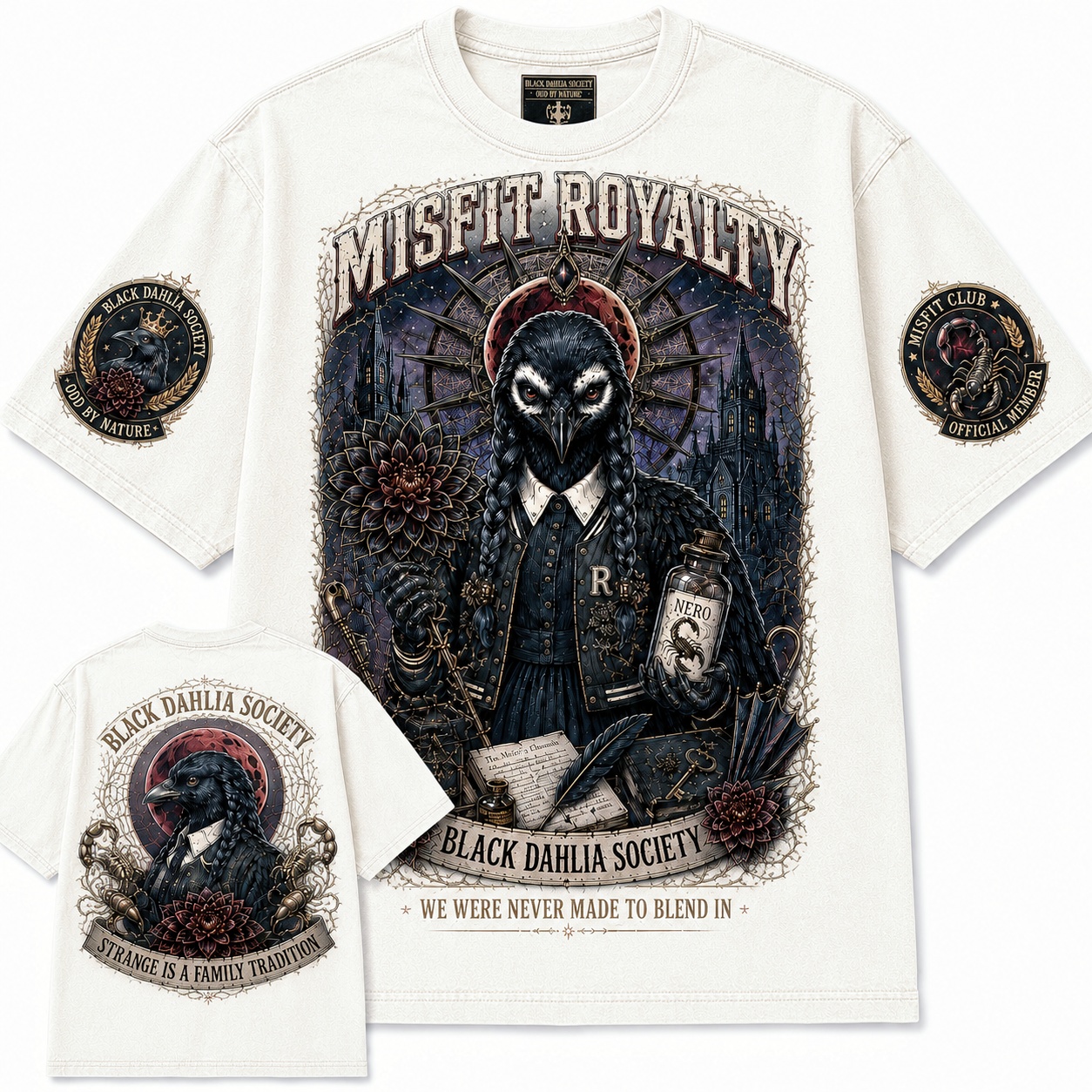Misfit Royalty Gothic Raven Tee