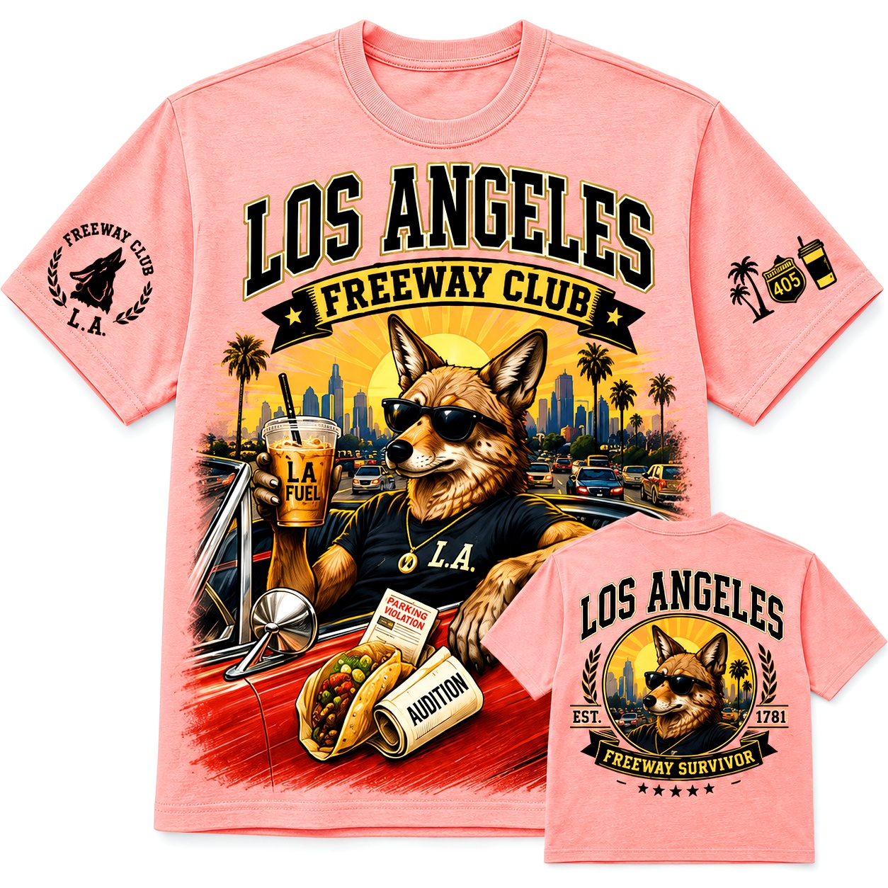 Los Angeles Freeway Survivor Coyote Tee