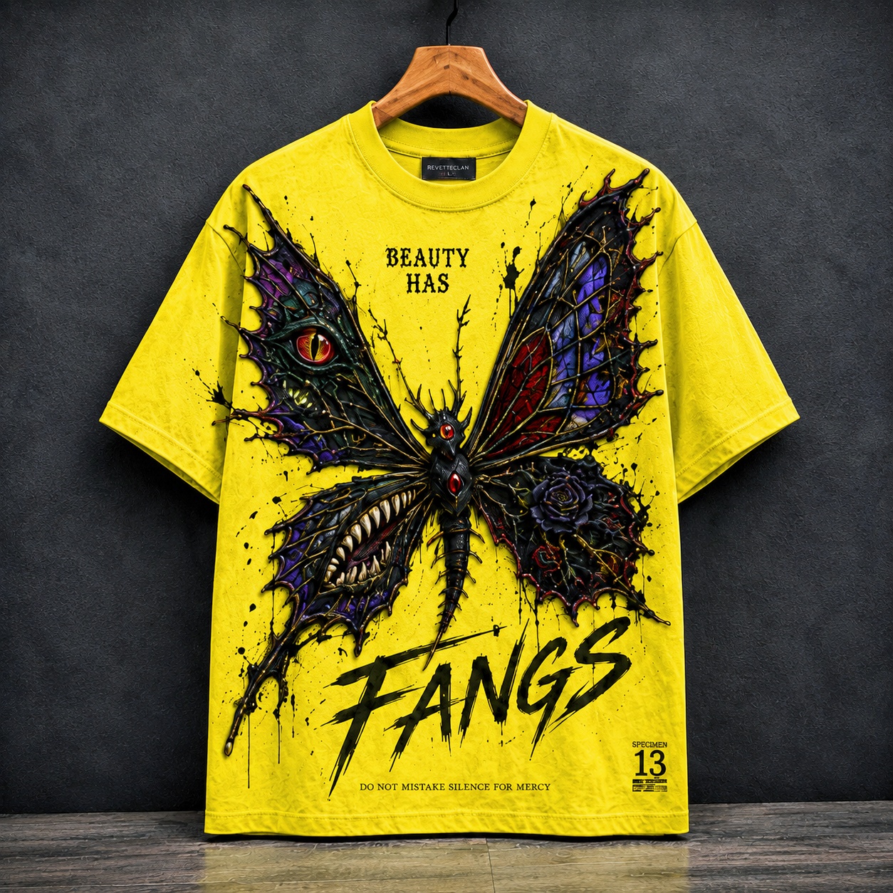 Beauty Has Fangs Gothic Butterfly Tee