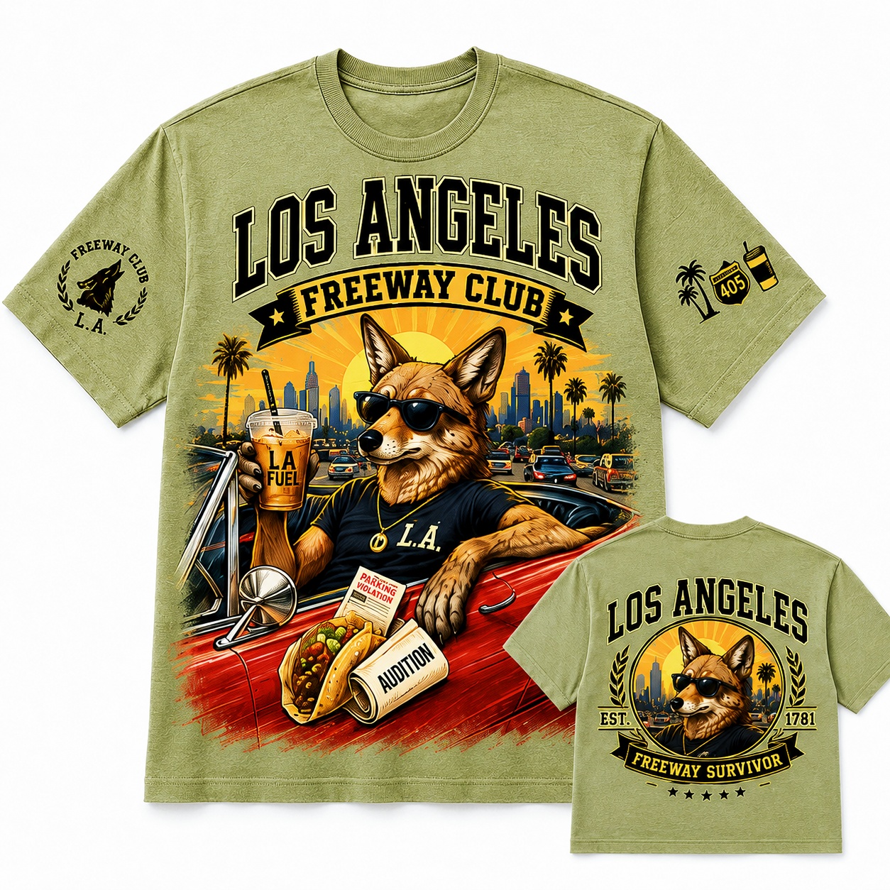 Los Angeles Freeway Survivor Coyote Tee