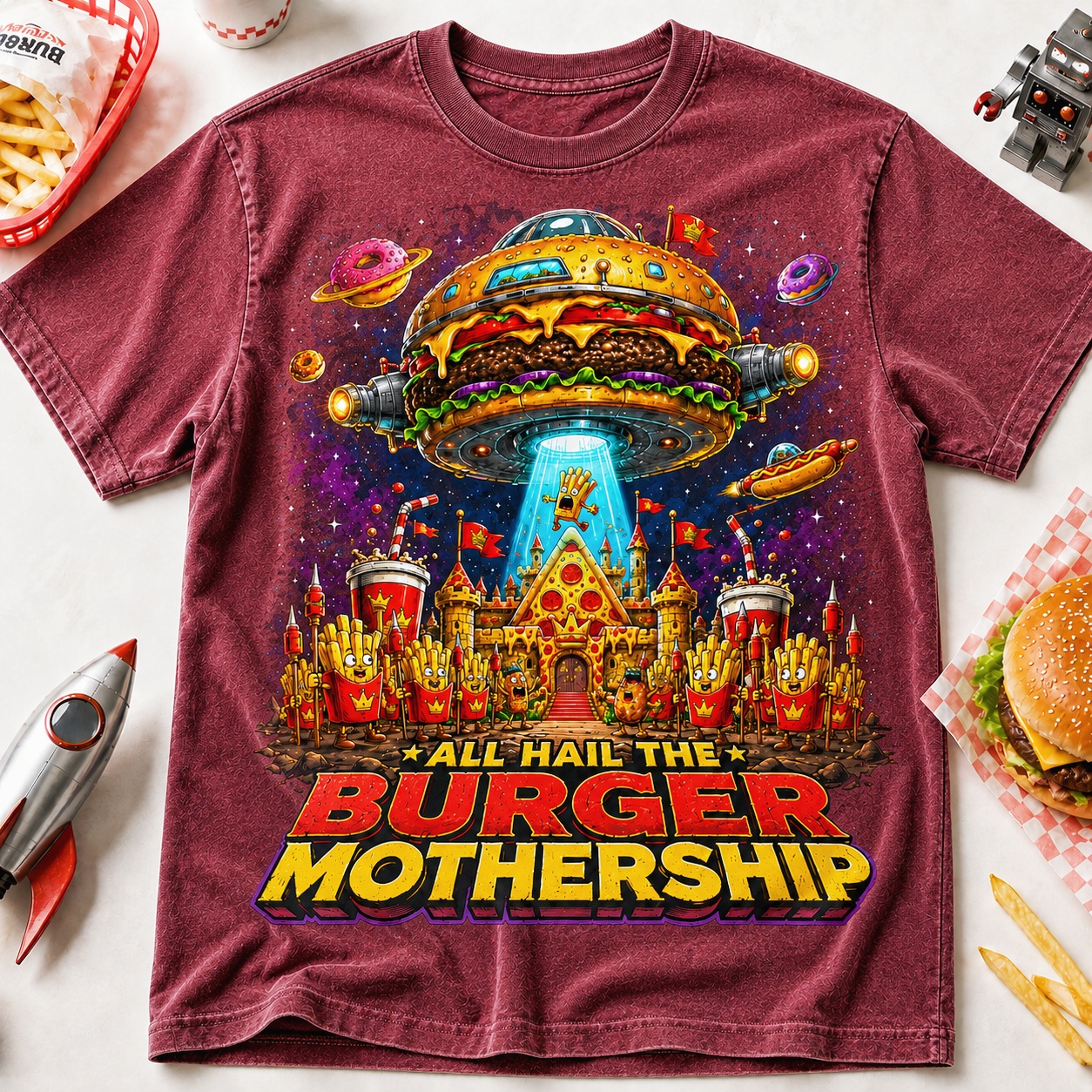 All Hail the Burger Mothership Graphic Tee