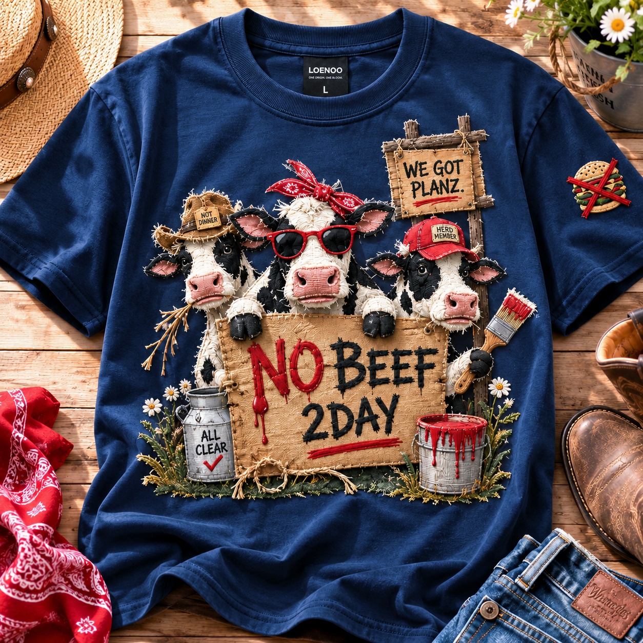 No Beef Today Funny Cow Protest Tee