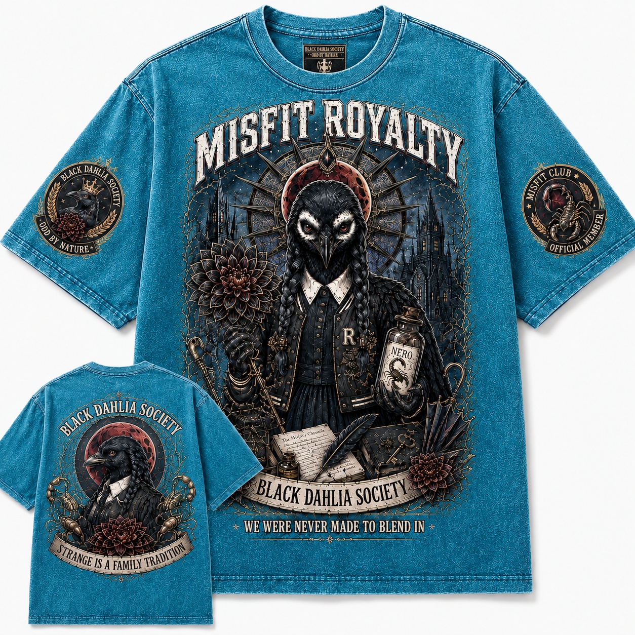 Misfit Royalty Gothic Raven Tee