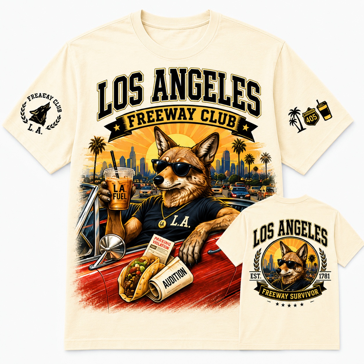 Los Angeles Freeway Survivor Coyote Tee