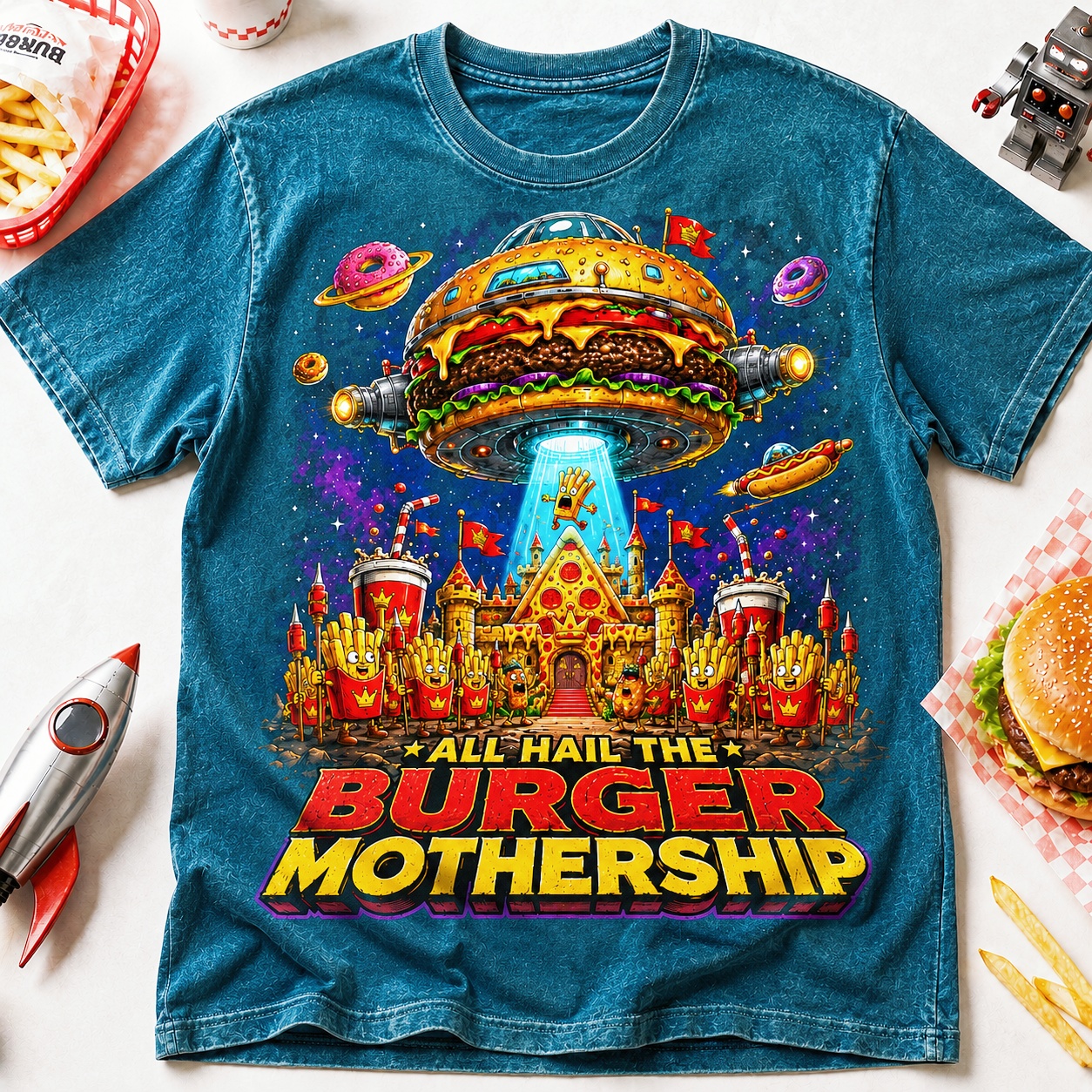 All Hail the Burger Mothership Graphic Tee