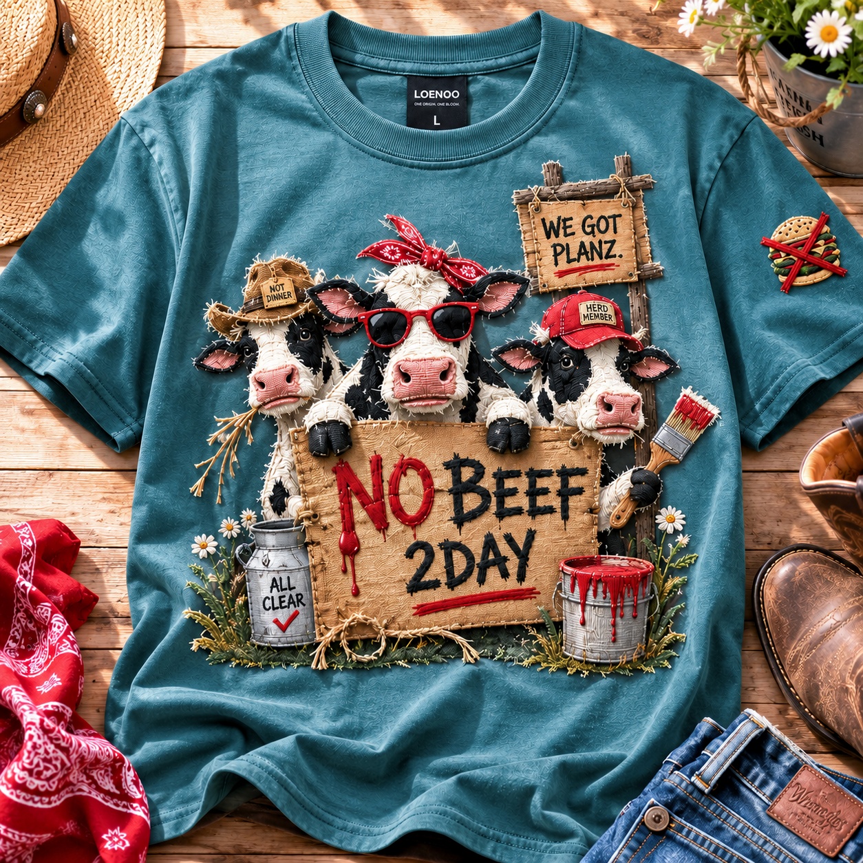 No Beef Today Funny Cow Protest Tee