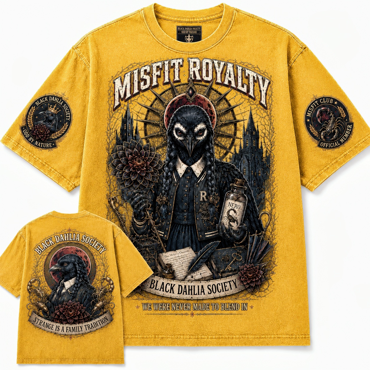 Misfit Royalty Gothic Raven Tee