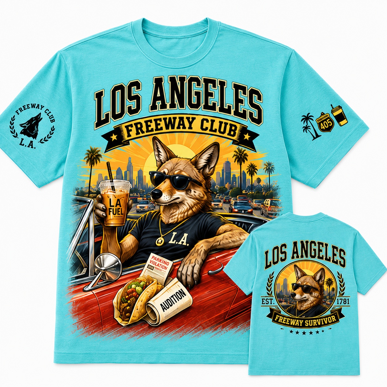 Los Angeles Freeway Survivor Coyote Tee