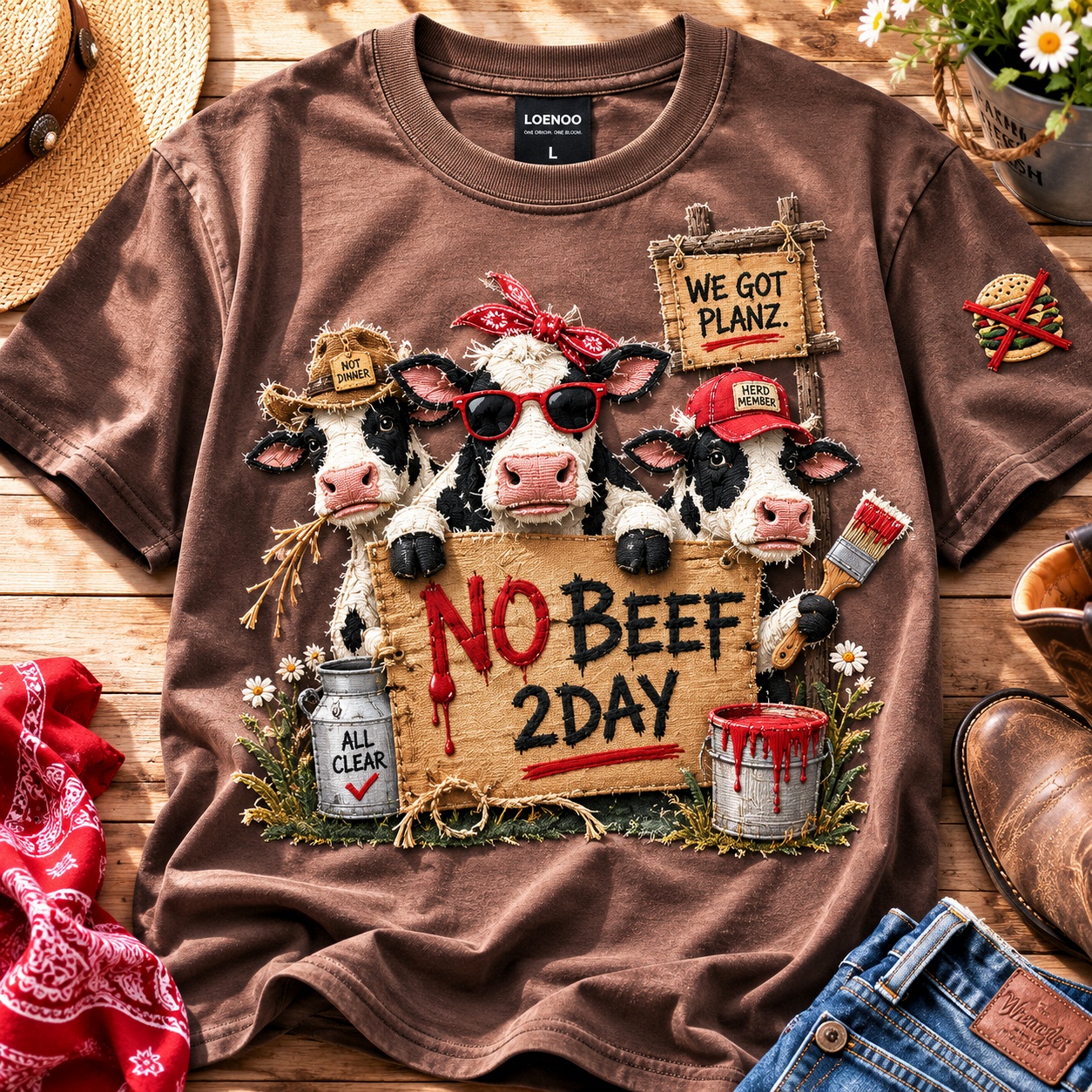 No Beef Today Funny Cow Protest Tee