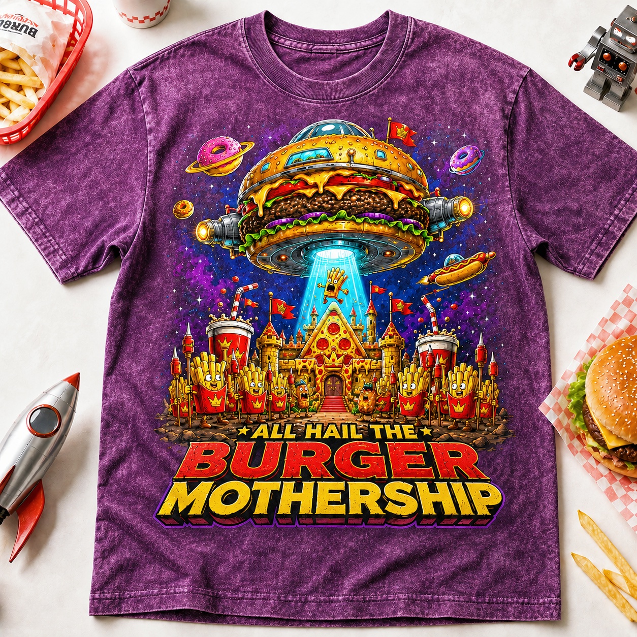 All Hail the Burger Mothership Graphic Tee