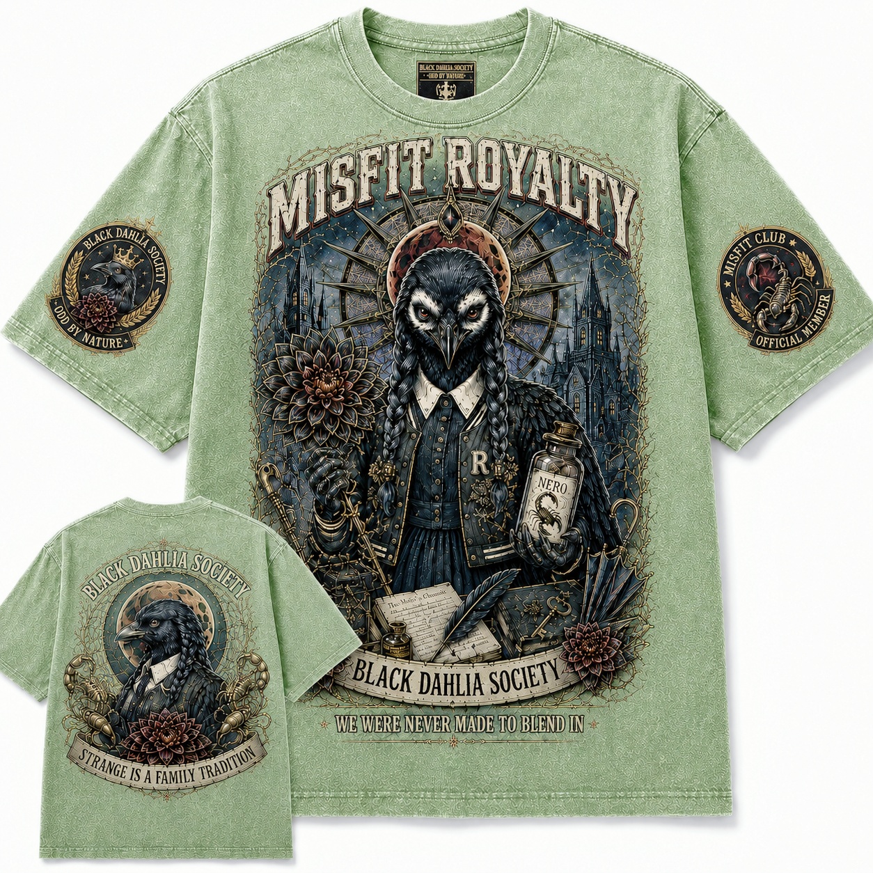 Misfit Royalty Gothic Raven Tee