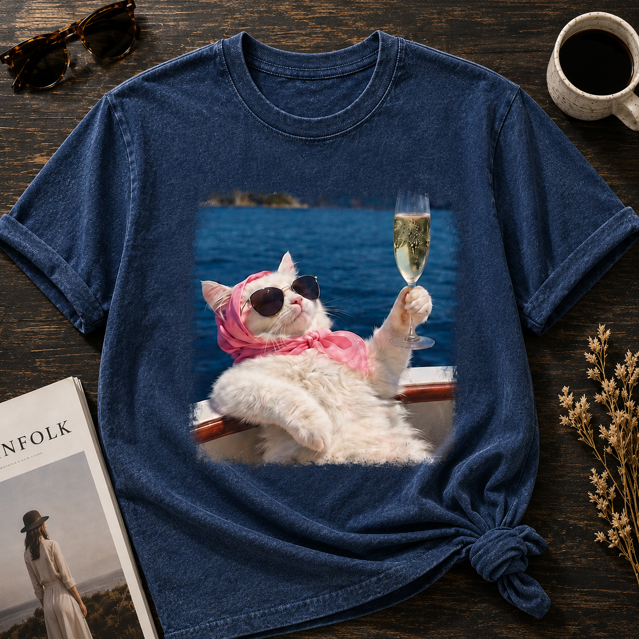 Living My Best Nine Lives – Vintage Cat Tee