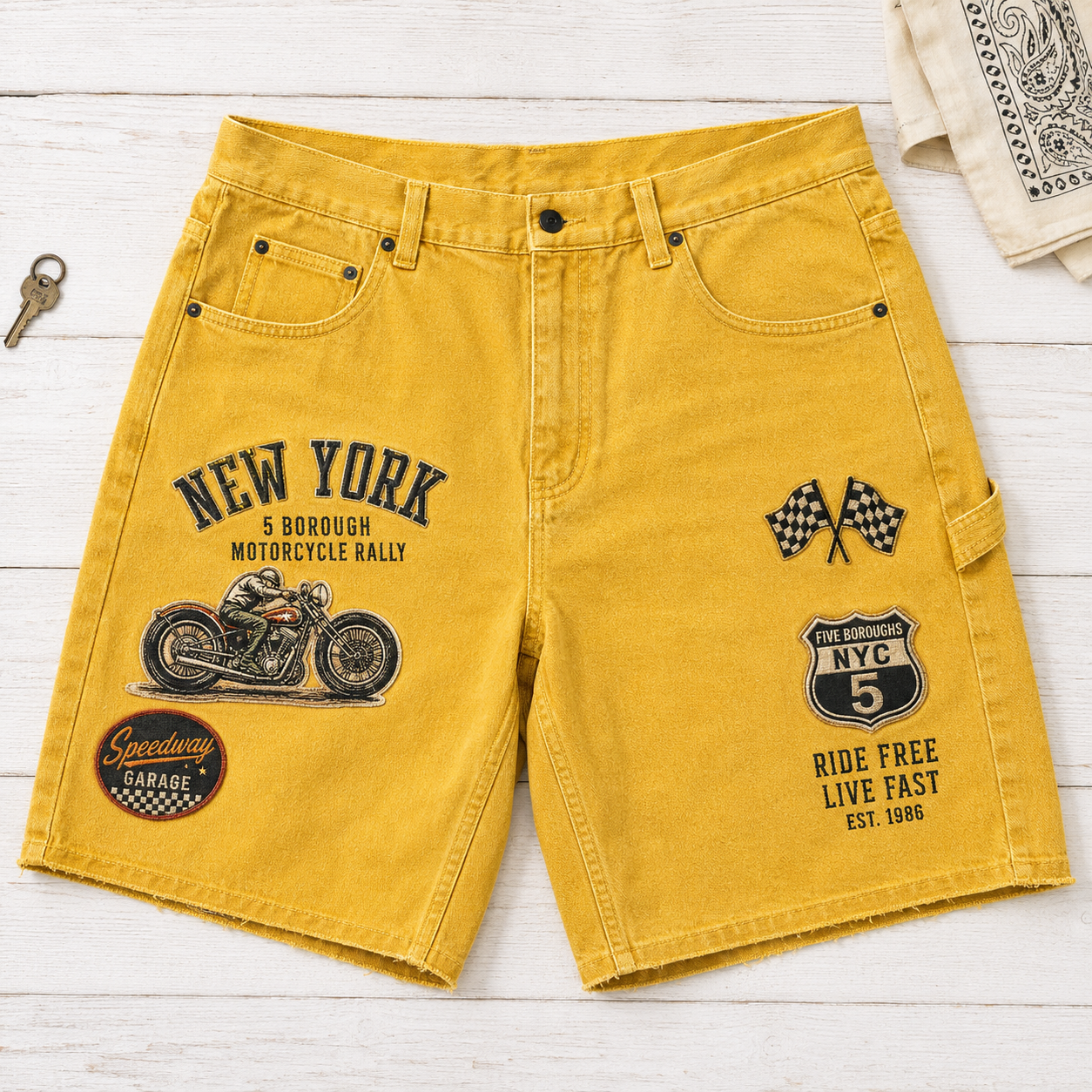 New York Sidewalk Royalty Pigeon shorts