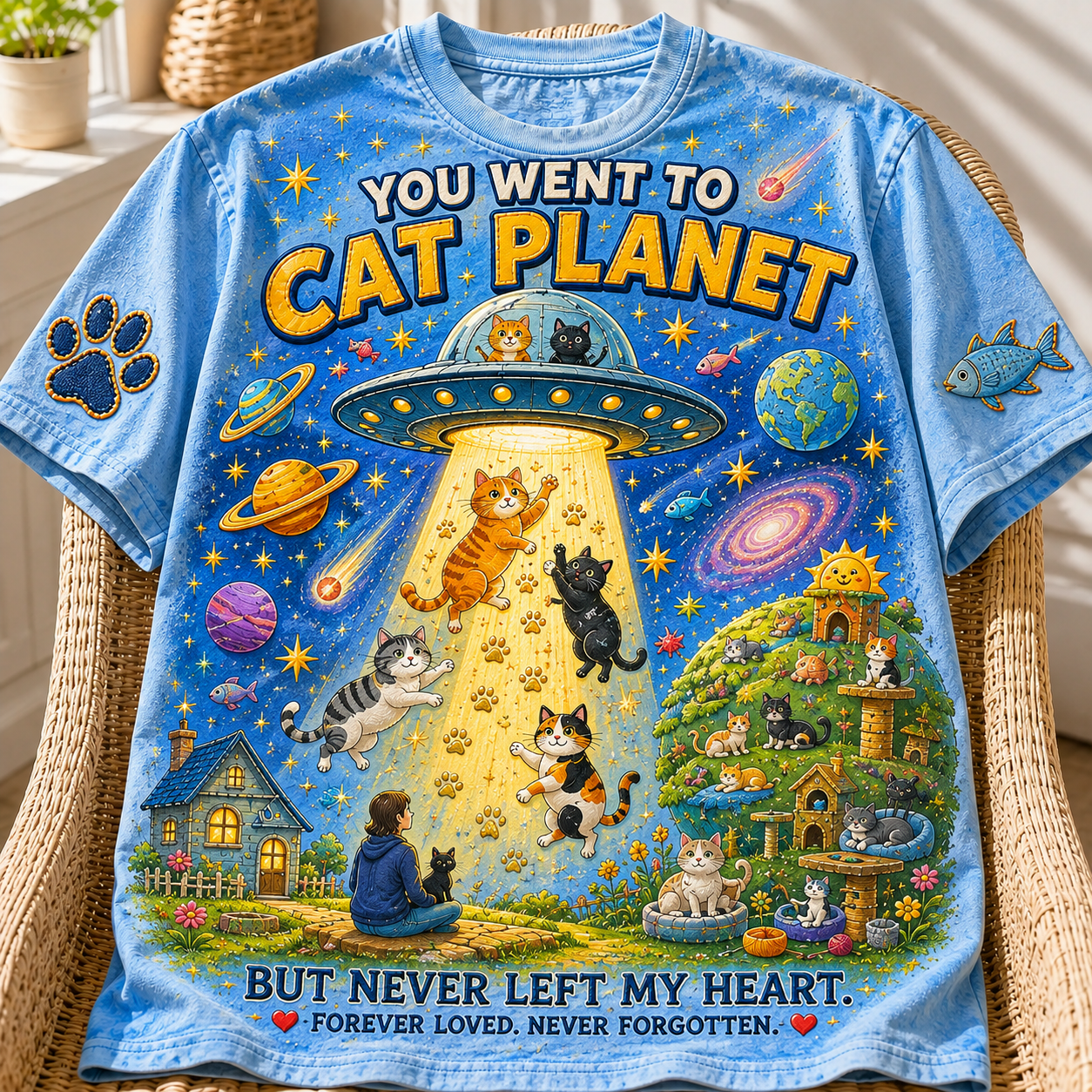 Happy on Cat Planet Tee