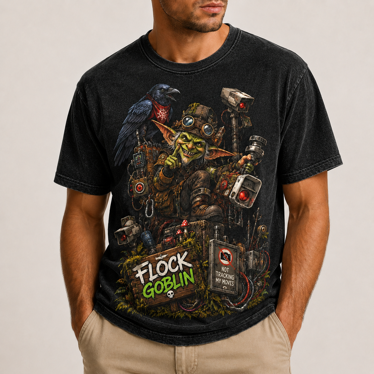 Flock Goblin — Stop Tracking Me Tee