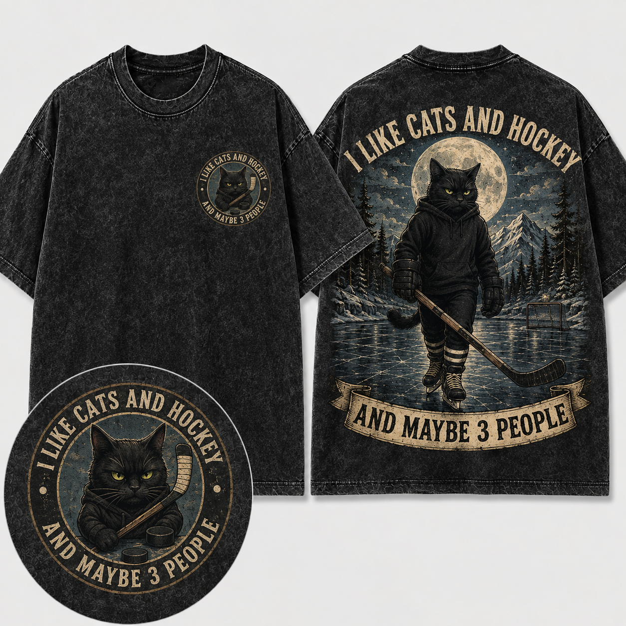 Cats, Hockey & Maybe 3 People Tee