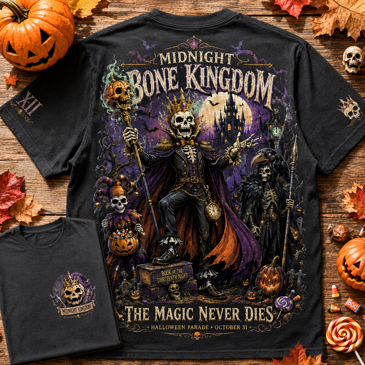 Midnight Bone Kingdom Tee 💀👑🎃