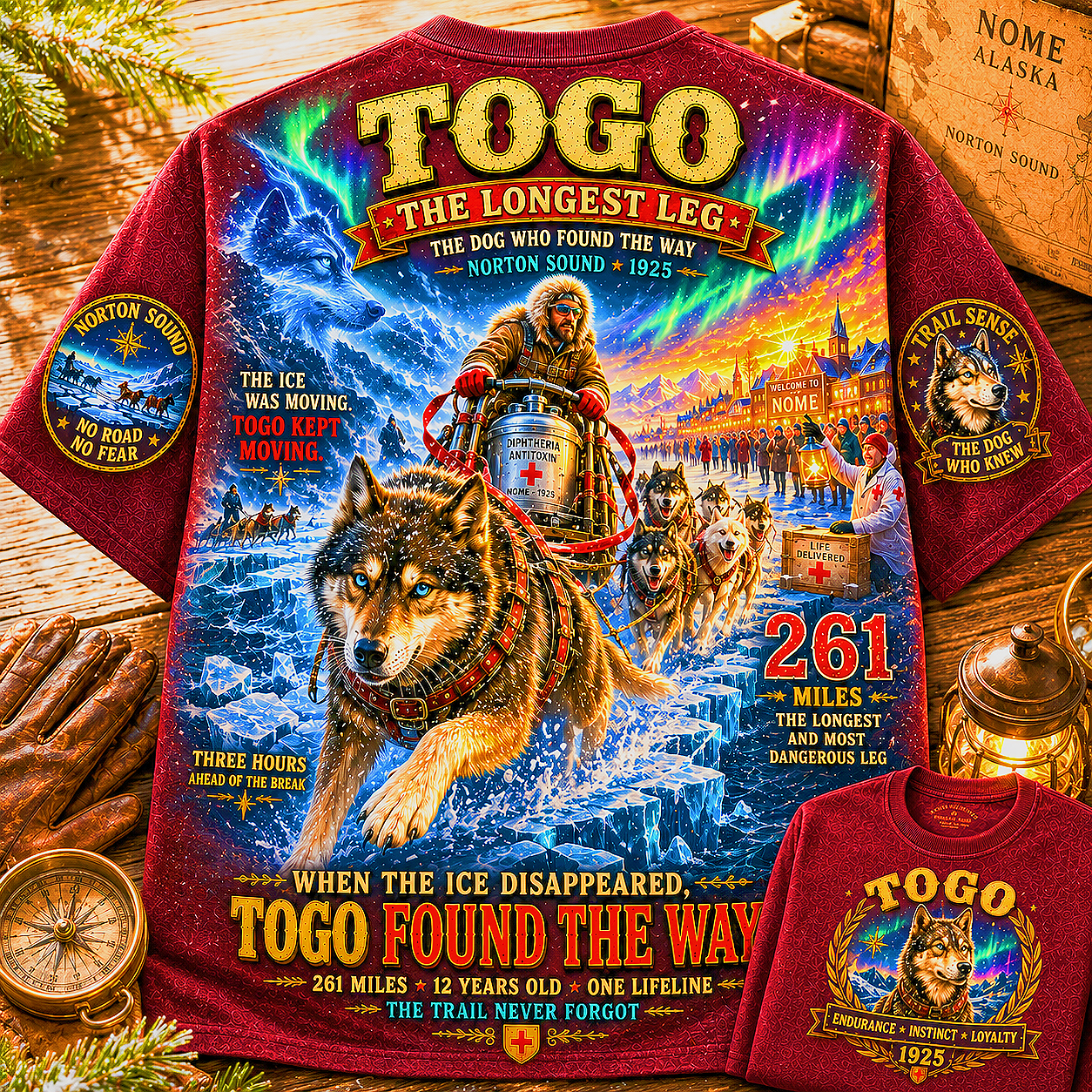 Togo The Longest Leg 1925 Serum Run T-Shirt