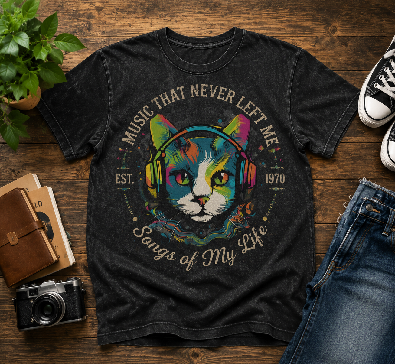 Never Lose Your Sense Of Wonder – Vintage Mystical Cat Tee