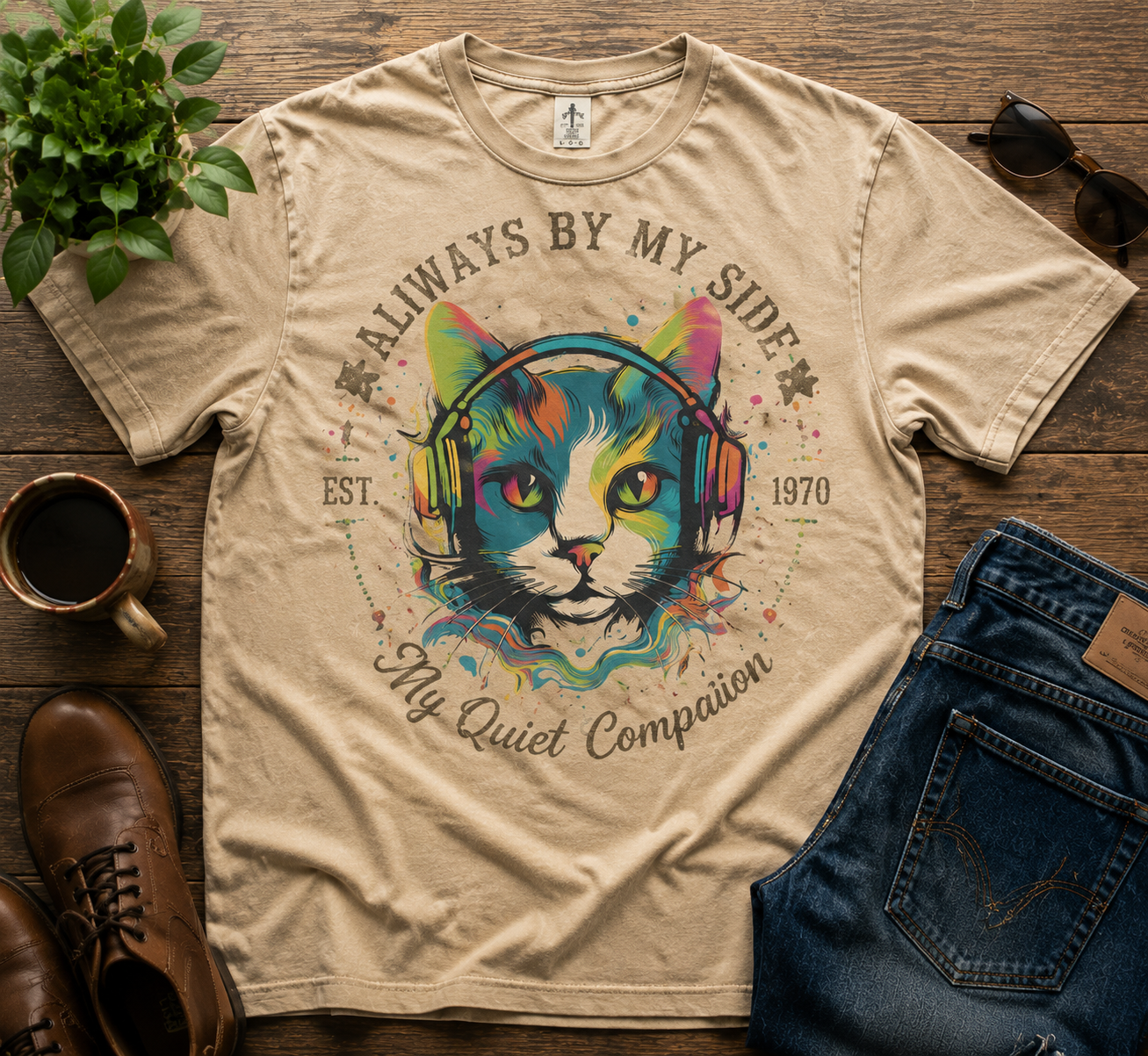 Never Lose Your Sense Of Wonder – Vintage Mystical Cat Tee