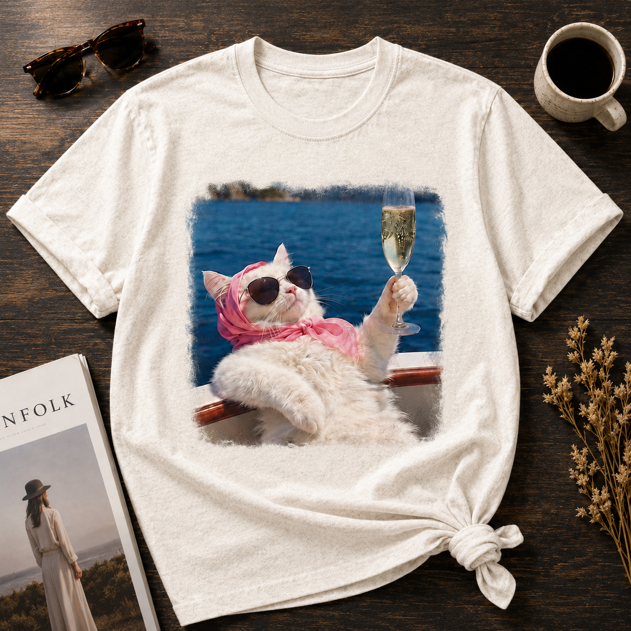 Living My Best Nine Lives – Vintage Cat Tee