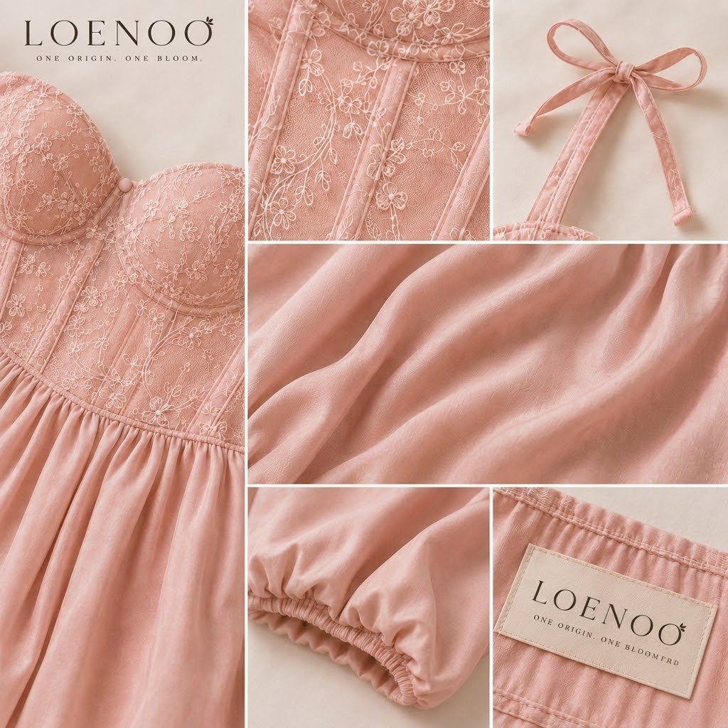 Corset Bow Strap Bubble Mini Dress