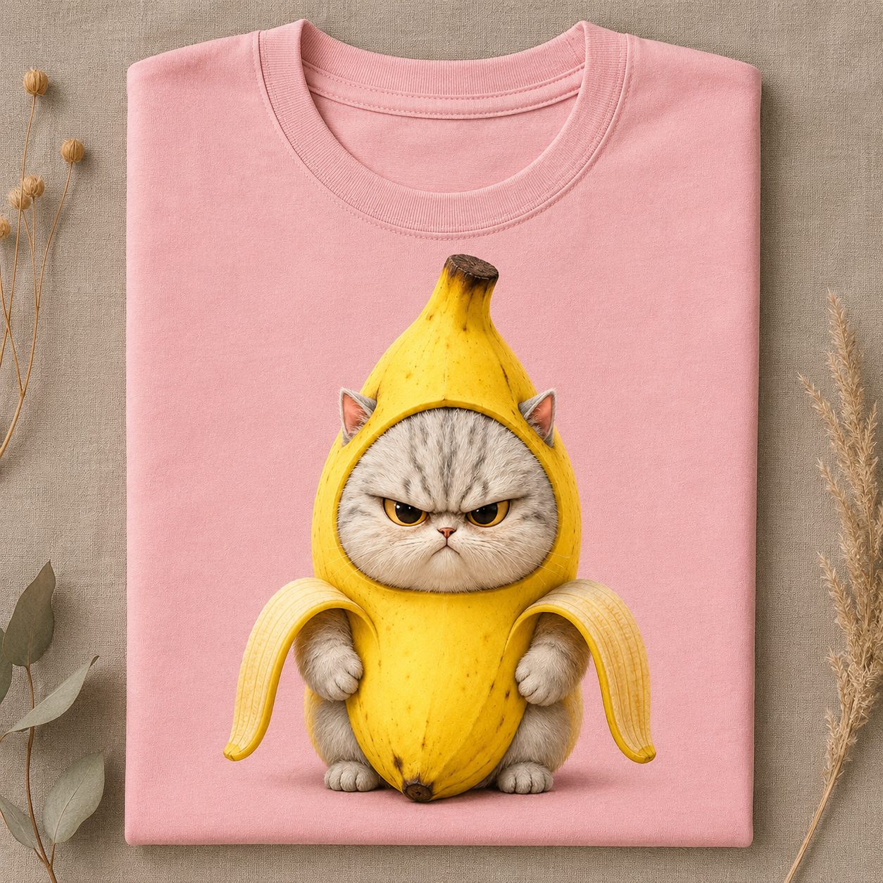 Banana Mood Cat – Vintage Funny Cat Tee