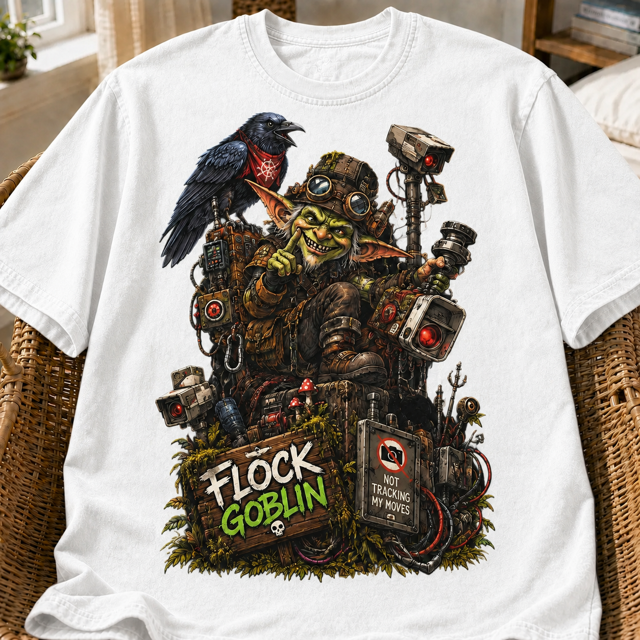 Flock Goblin — Stop Tracking Me Tee