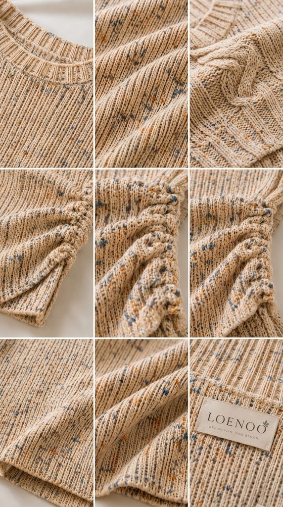 One-Shoulder Textured Knit Top & Wide-Leg Trousers Set