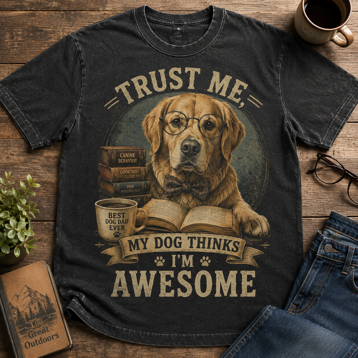 My Best Adventure Buddy – Vintage Golden Retriever Tee