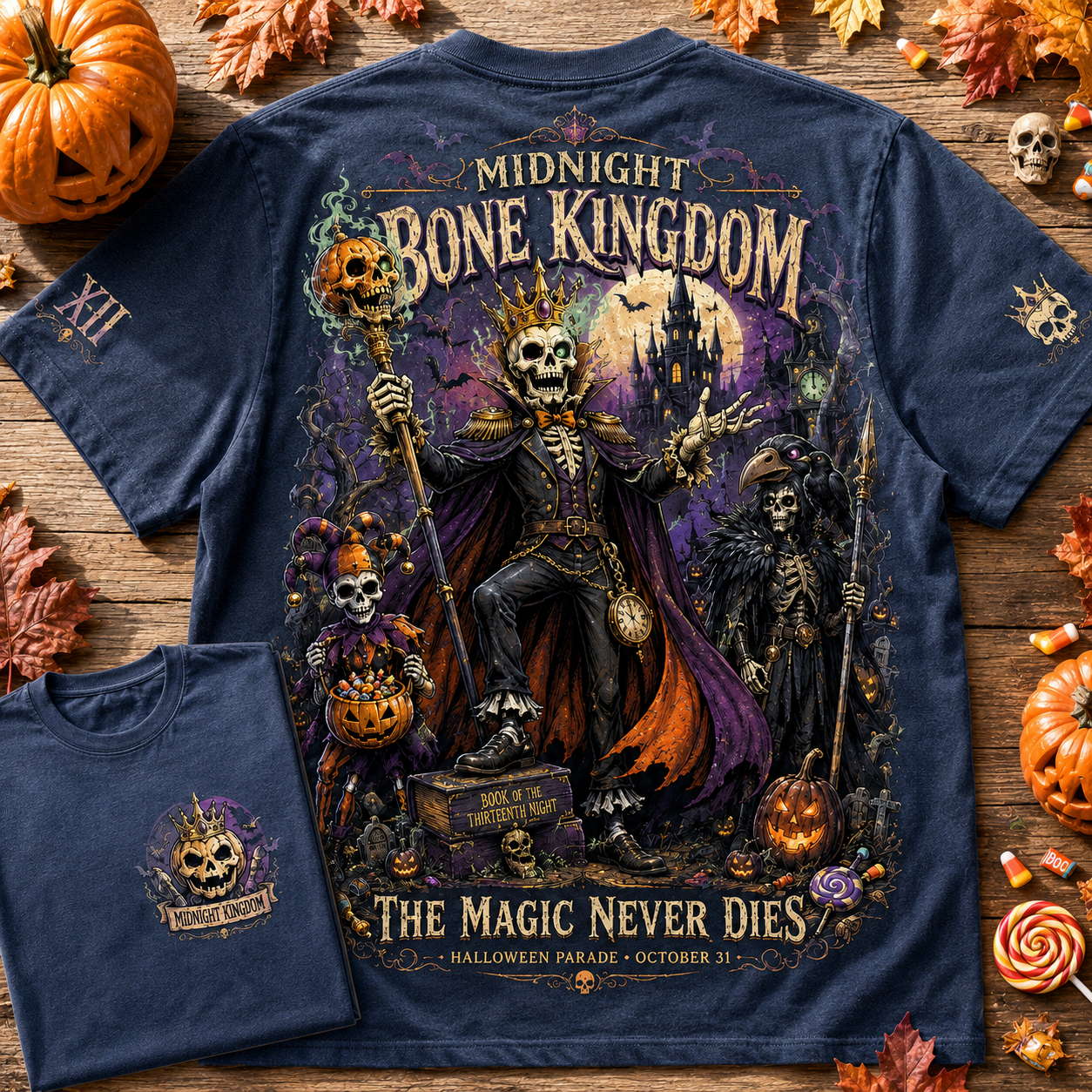 Midnight Bone Kingdom Tee 💀👑🎃