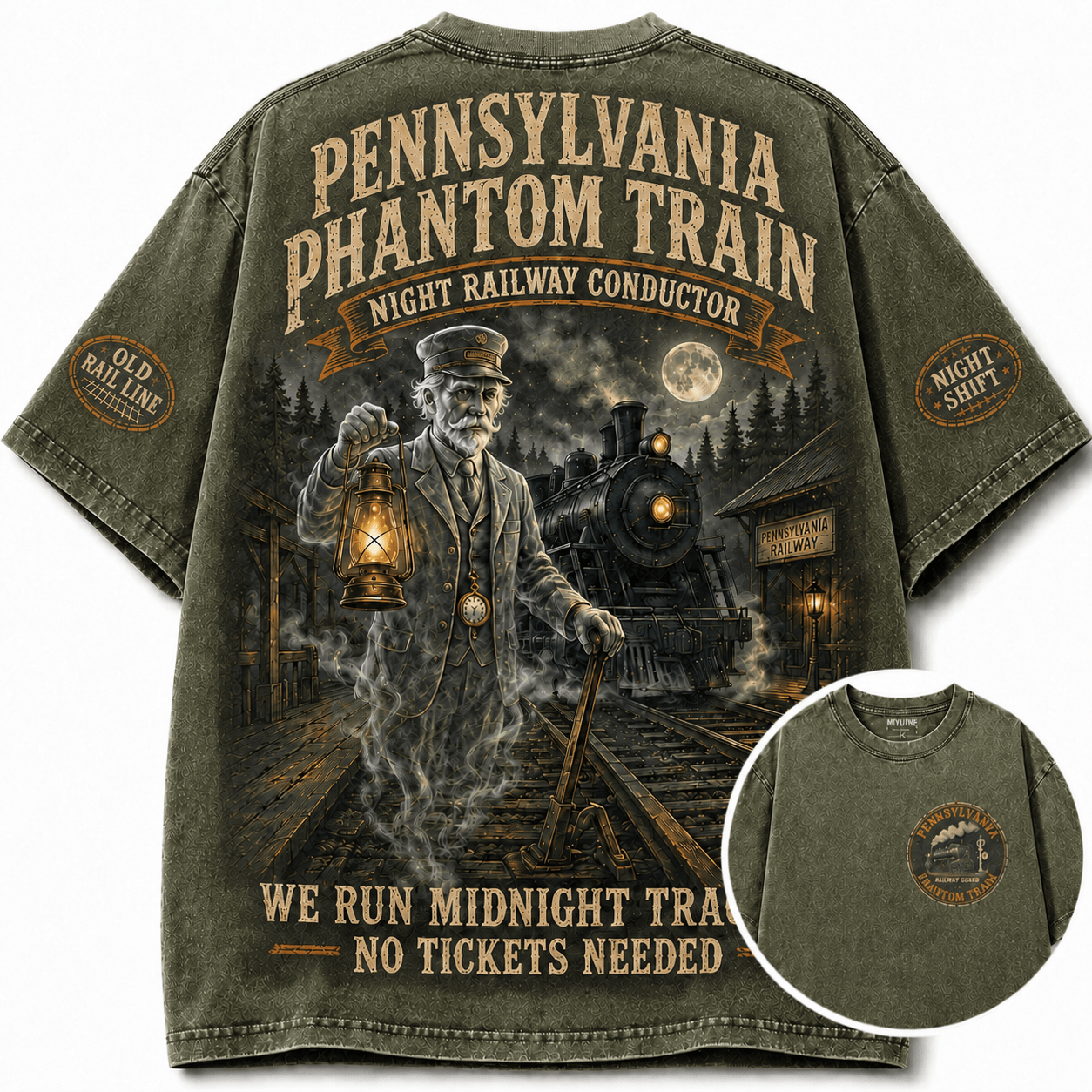 Vintage Pennsylvania Phantom Train Conductor T-Shirt