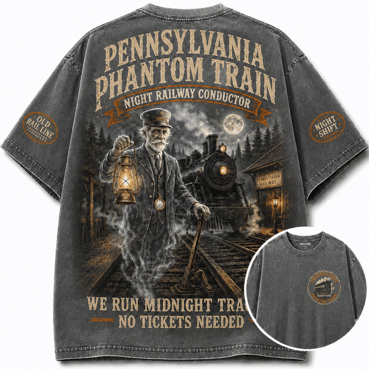 Vintage Pennsylvania Phantom Train Conductor T-Shirt