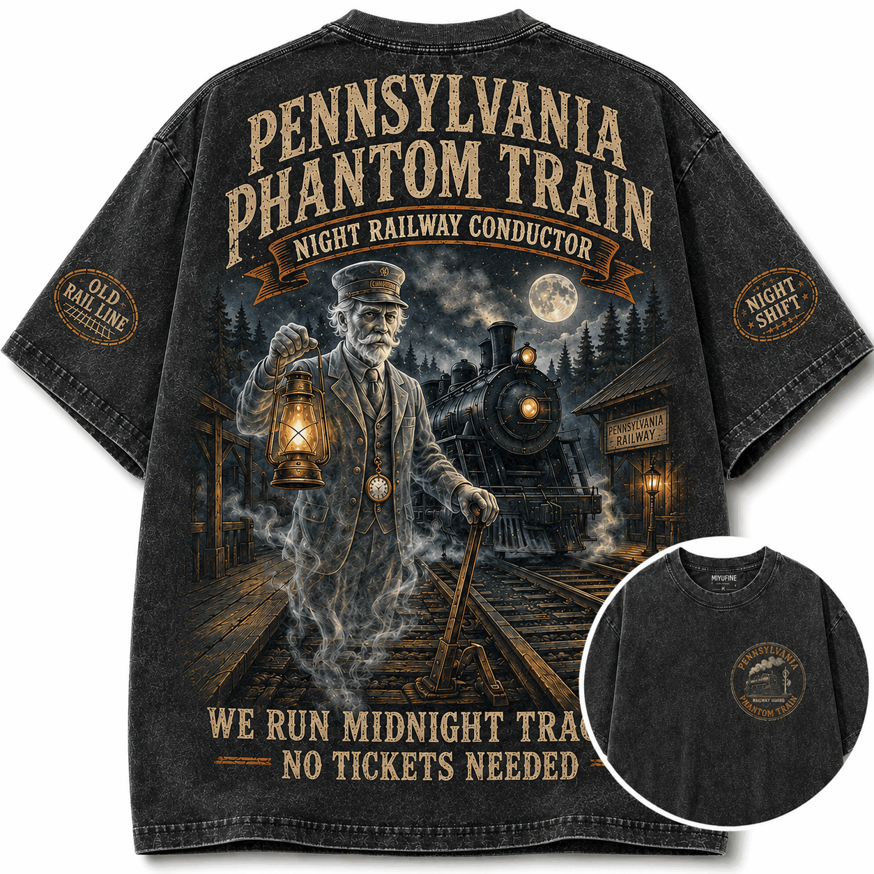 Vintage Pennsylvania Phantom Train Conductor T-Shirt