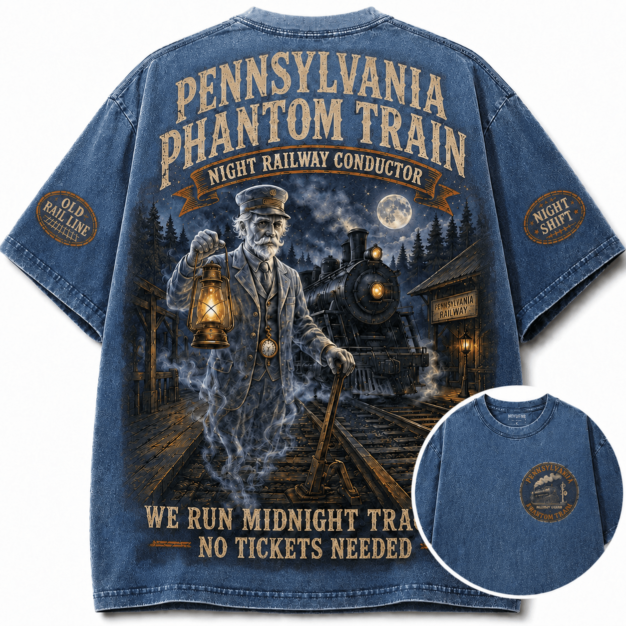 Vintage Pennsylvania Phantom Train Conductor T-Shirt