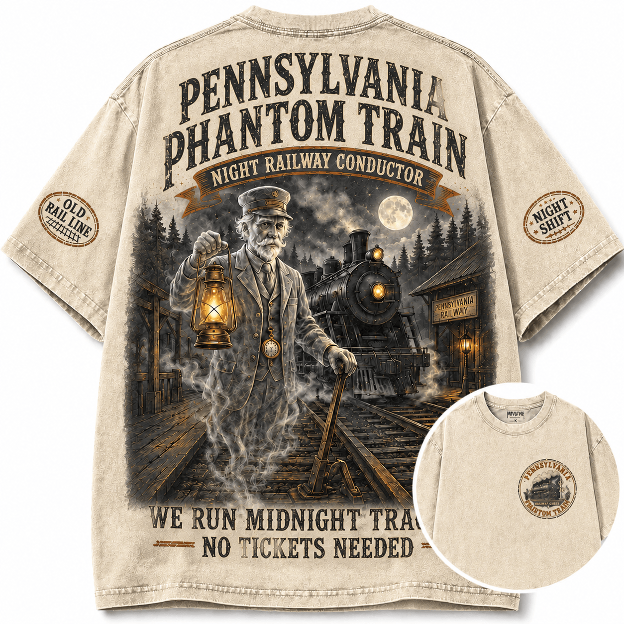 Vintage Pennsylvania Phantom Train Conductor T-Shirt