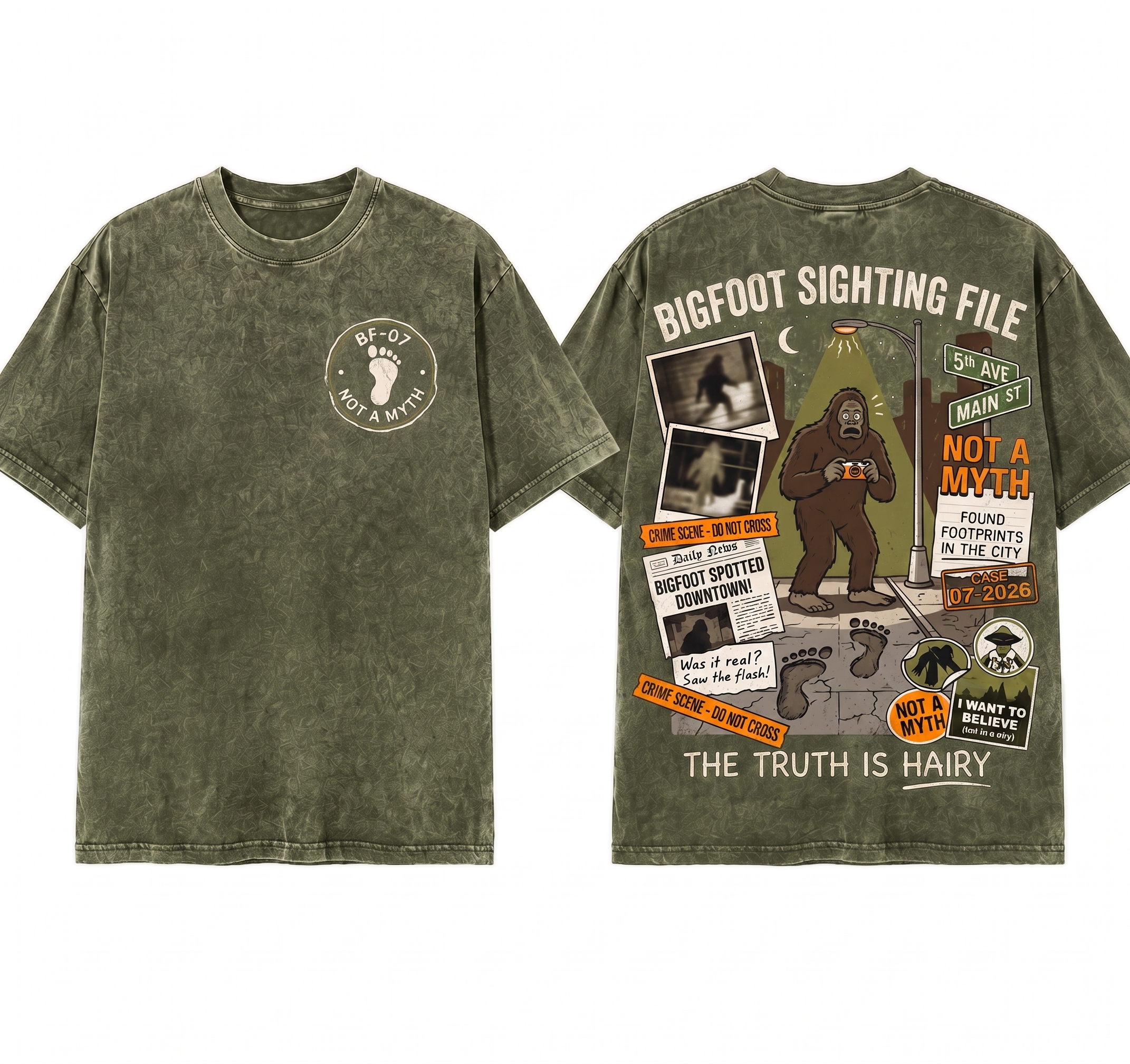 "Bigfoot Sighting File" Vintage Urban Cryptid Graphic Tee