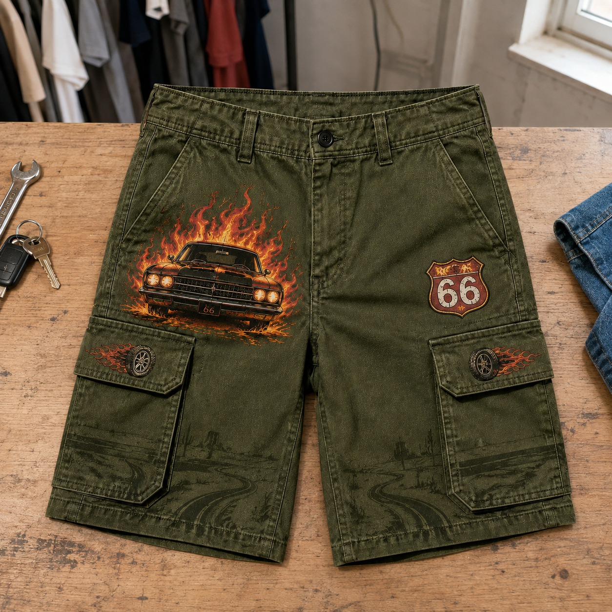 [Copy]The Demon Car Vintage Shorts