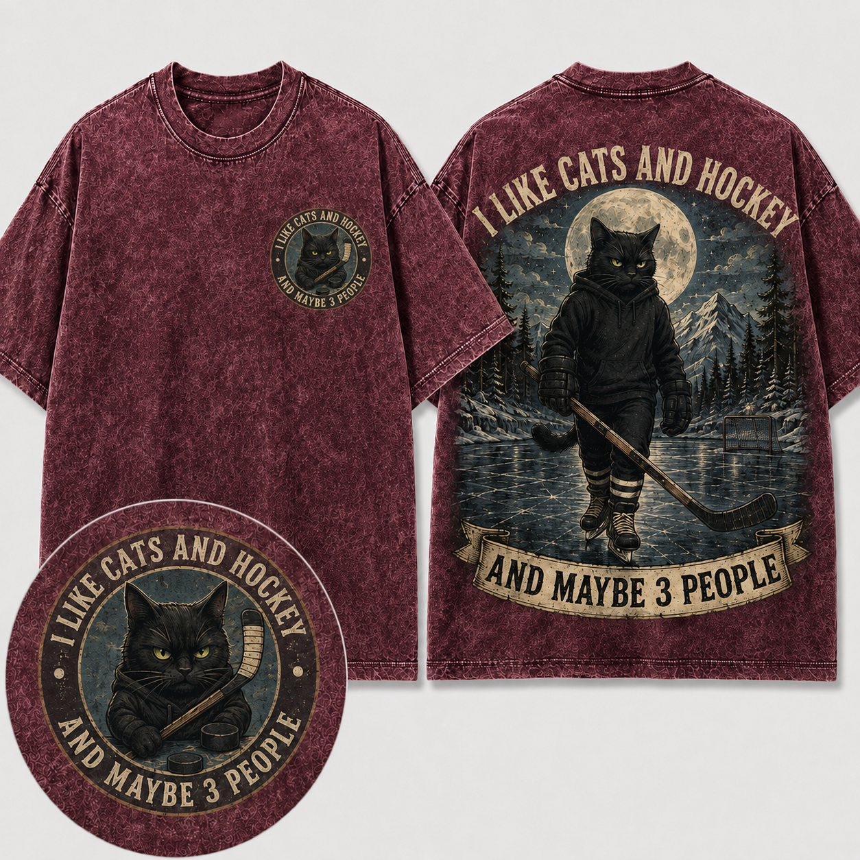Cats, Hockey & Maybe 3 People Tee