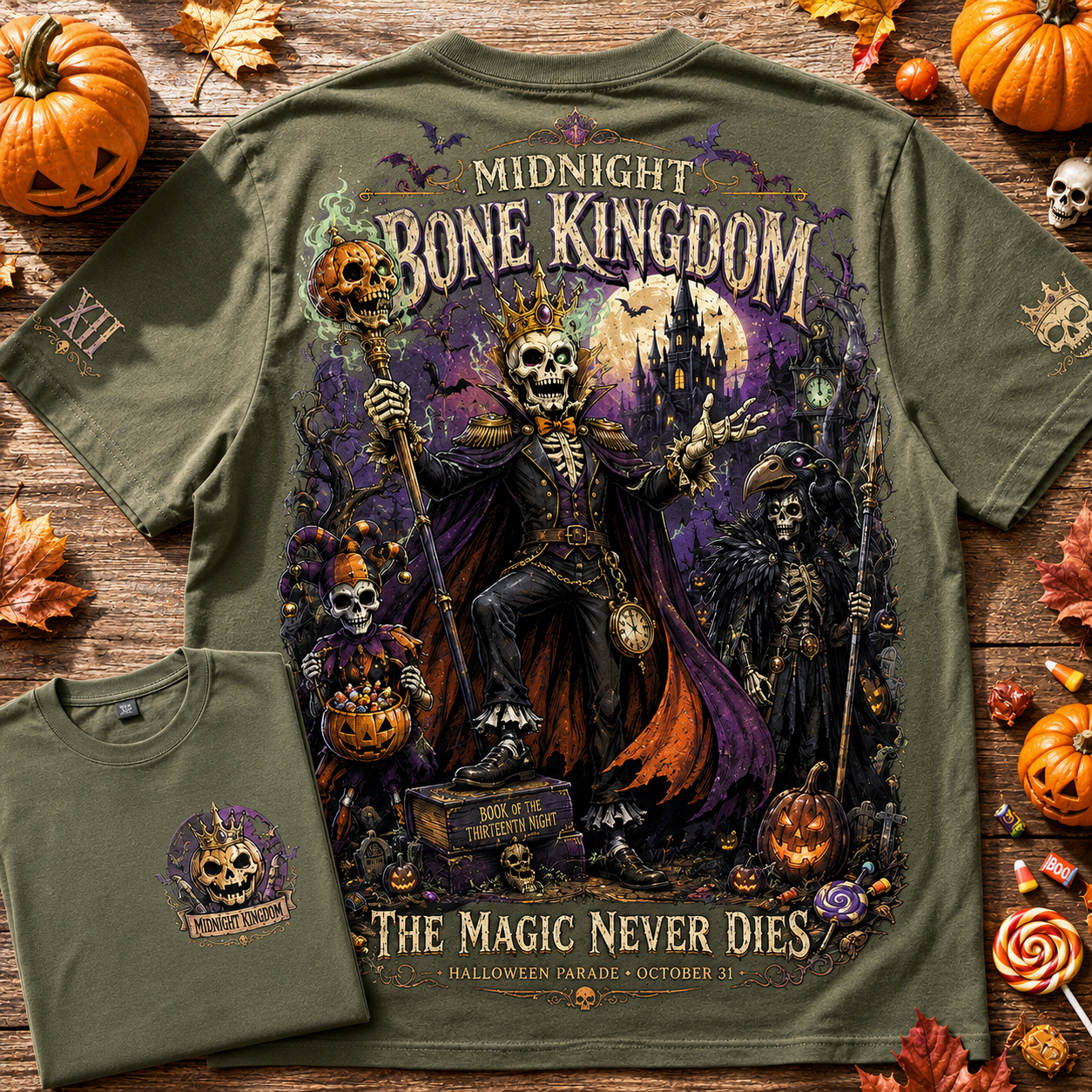 Midnight Bone Kingdom Tee 💀👑🎃
