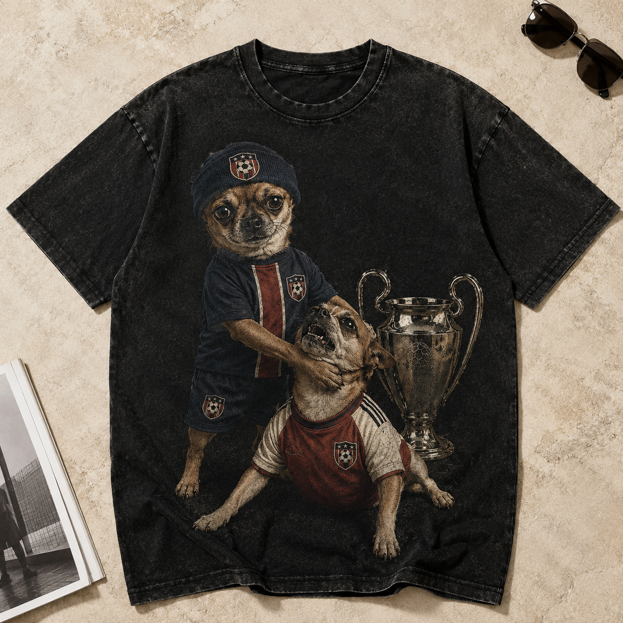 Captain Hero Pup – Vintage Navy Dog Tee