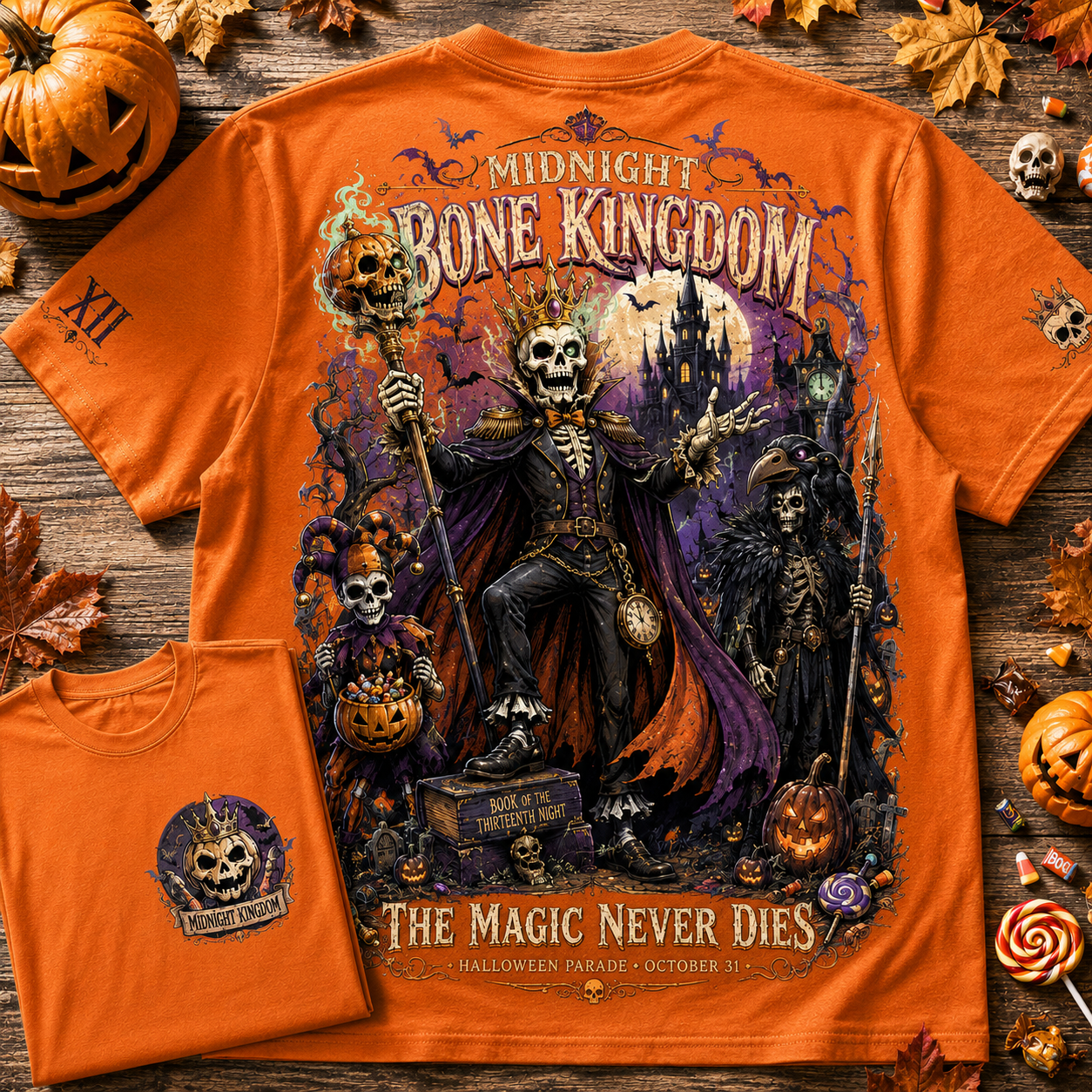 Midnight Bone Kingdom Tee 💀👑🎃