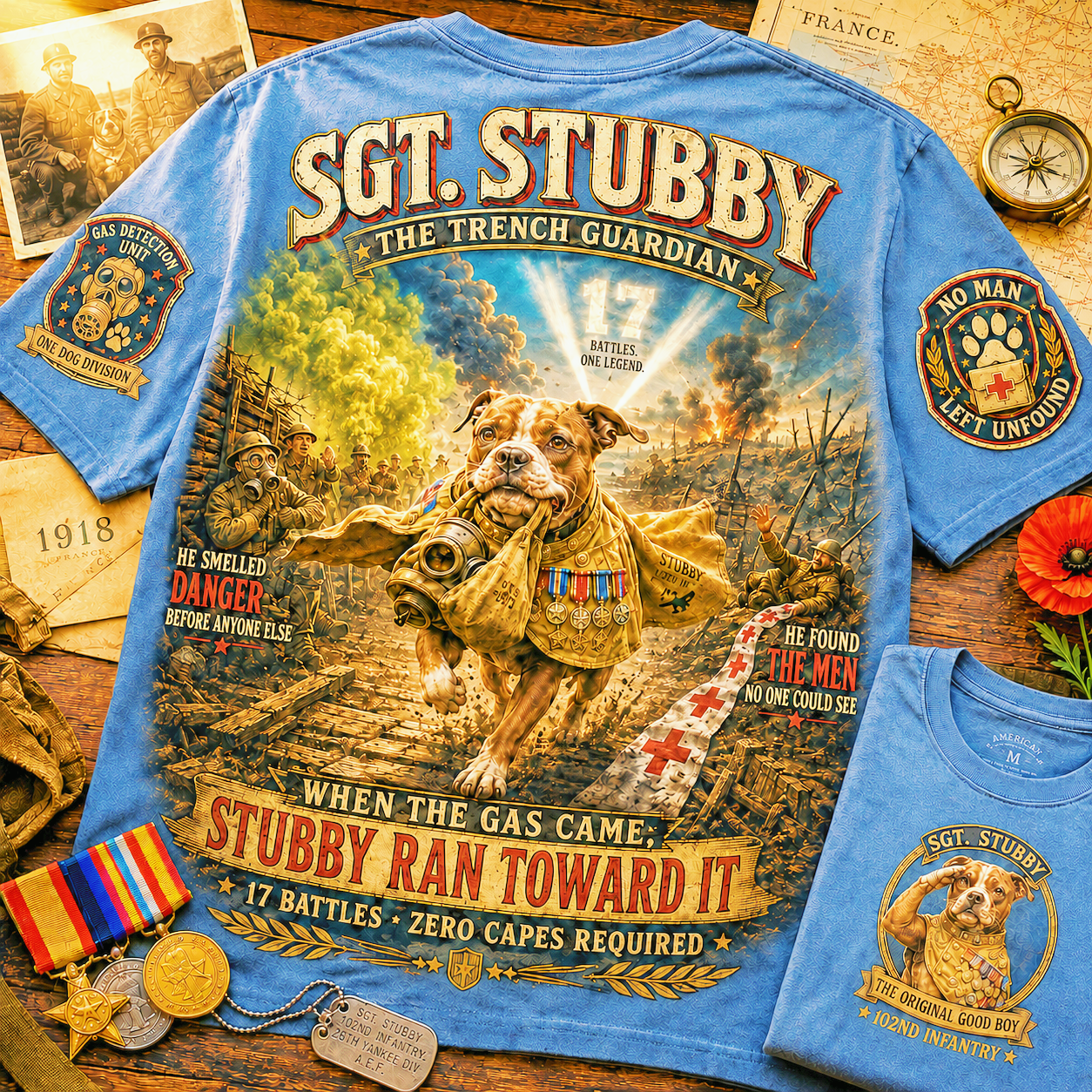 Sgt Stubby Trench Guardian Dog T-Shirt