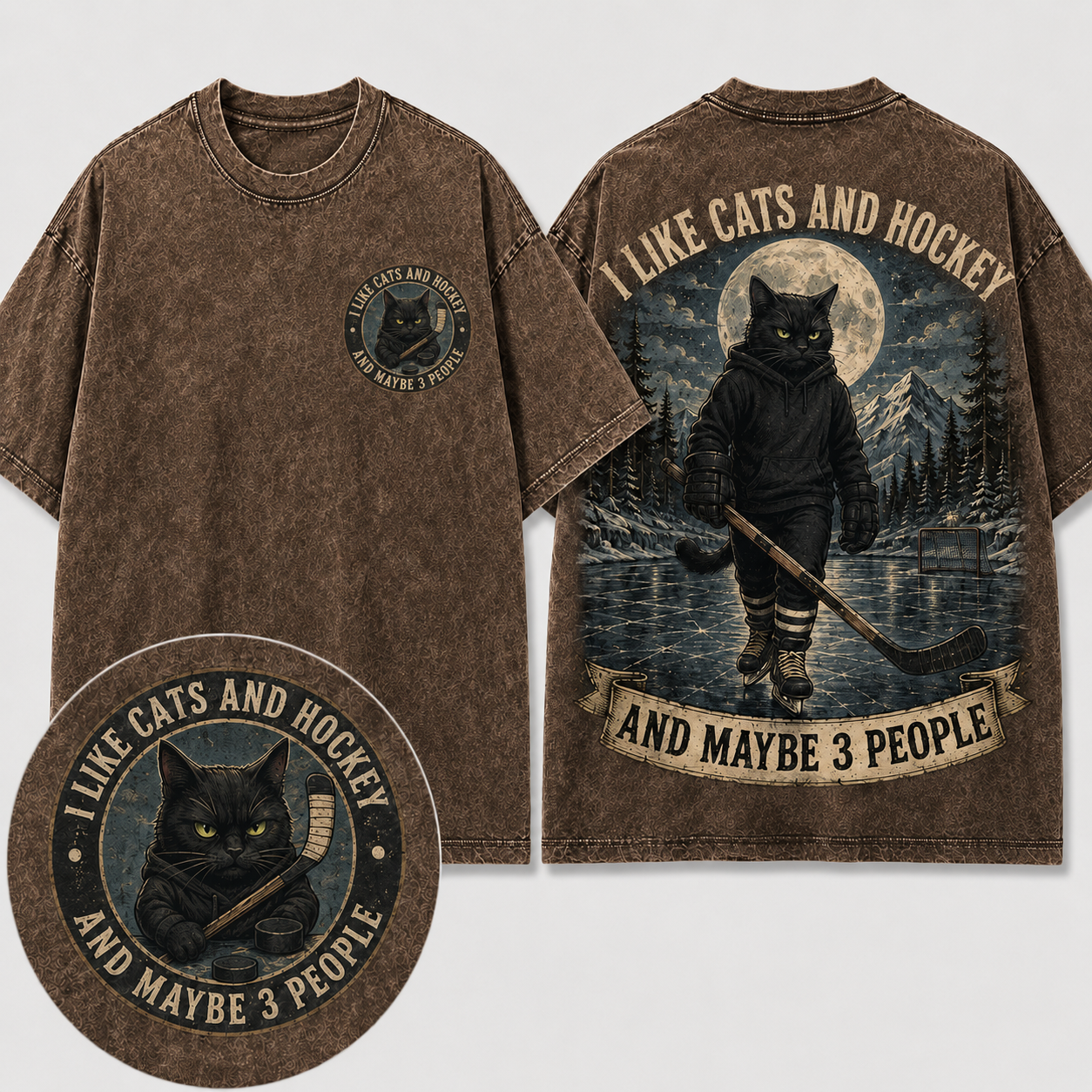 Cats, Hockey & Maybe 3 People Tee