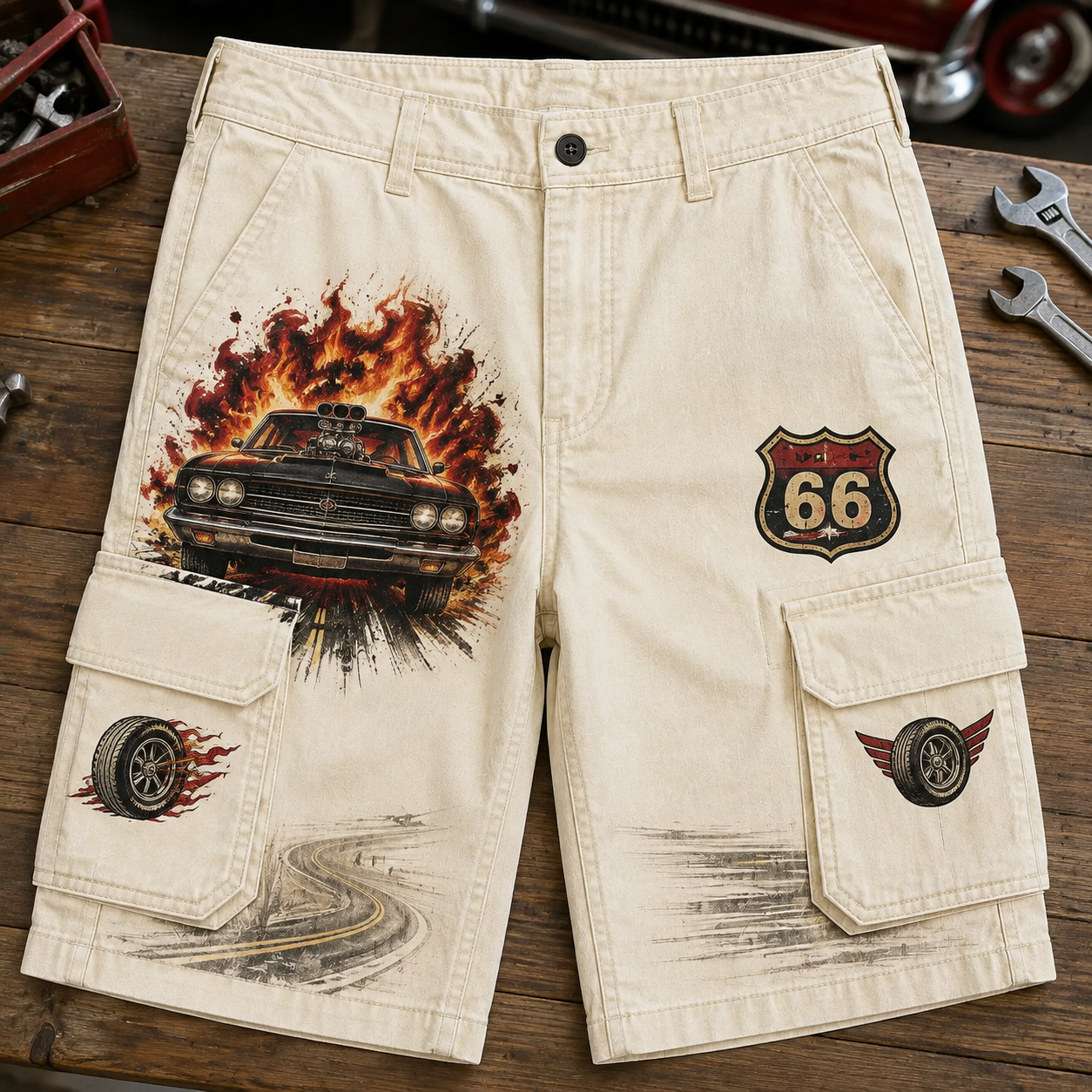 [Copy]The Demon Car Vintage Shorts