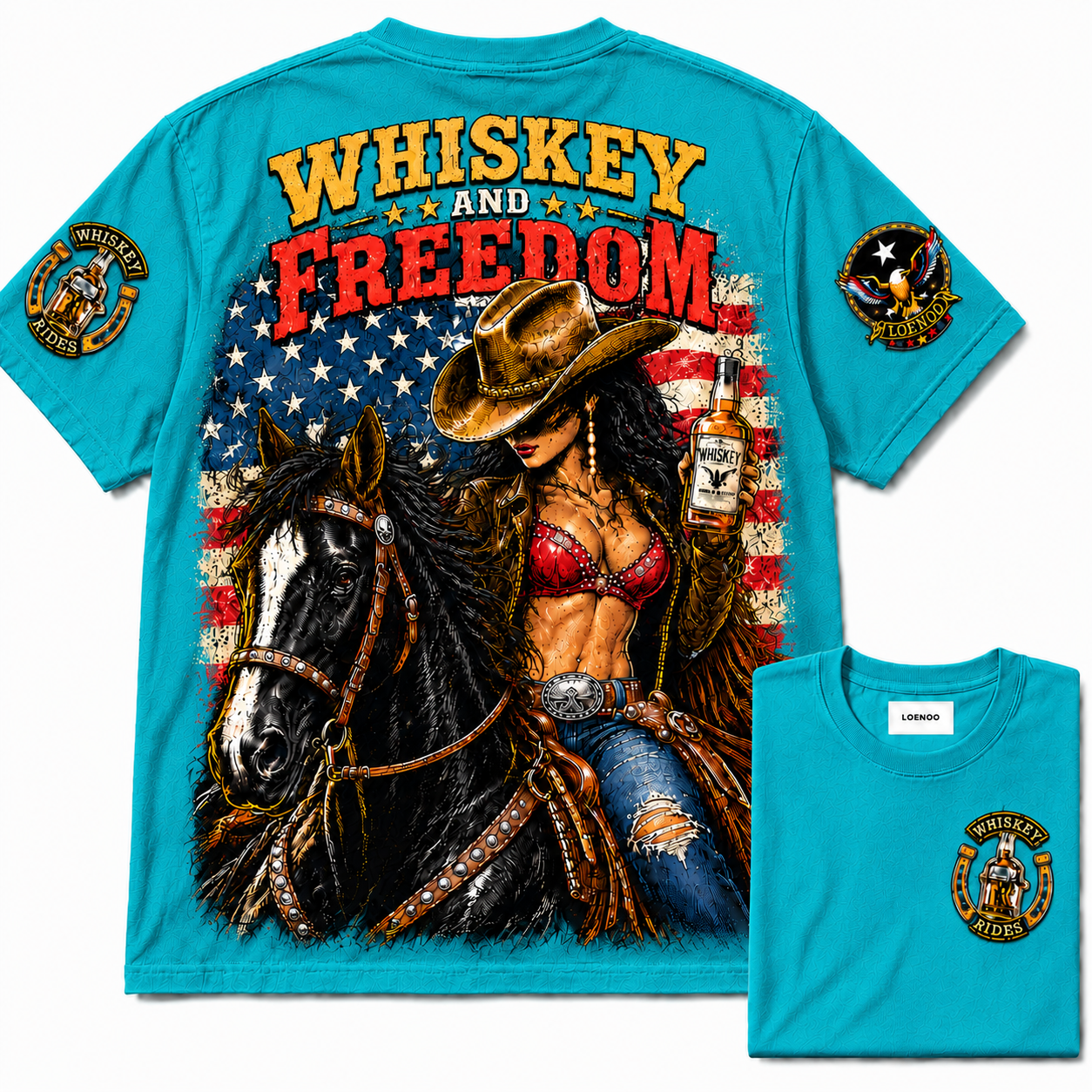 "Whiskey and Freedom" Vintage Western Graphic Tee