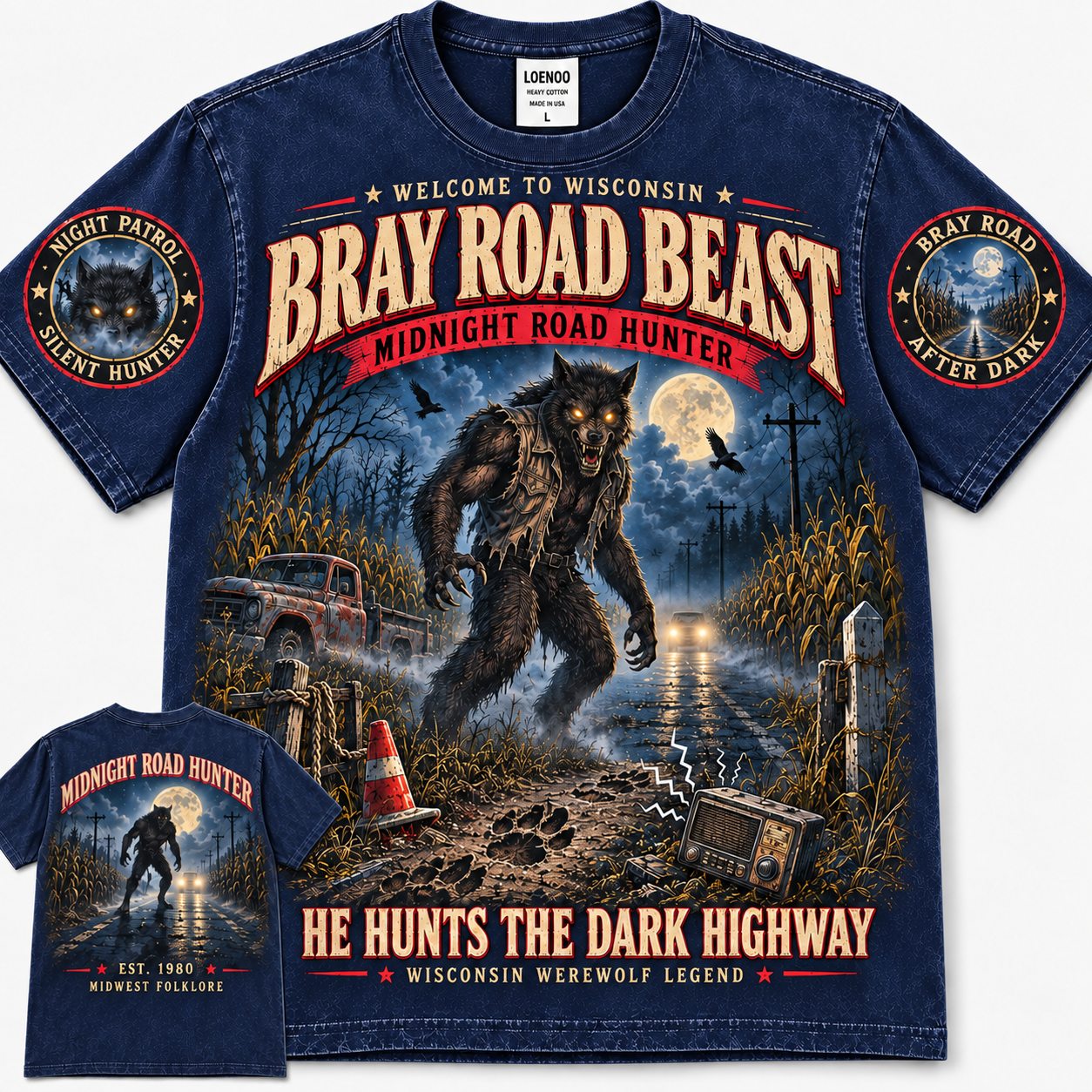 Vintage Bray Road Beast Wisconsin Werewolf T-Shirt