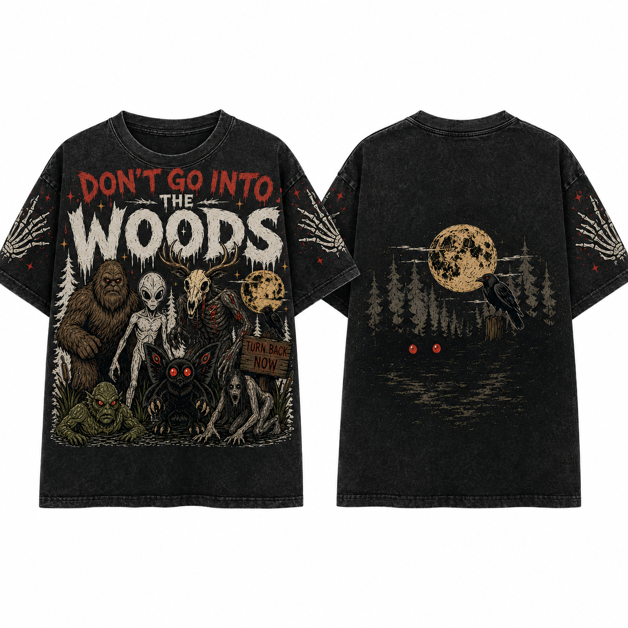 "Don't Go Into The Woods" Vintage Cryptid Graphic Tee