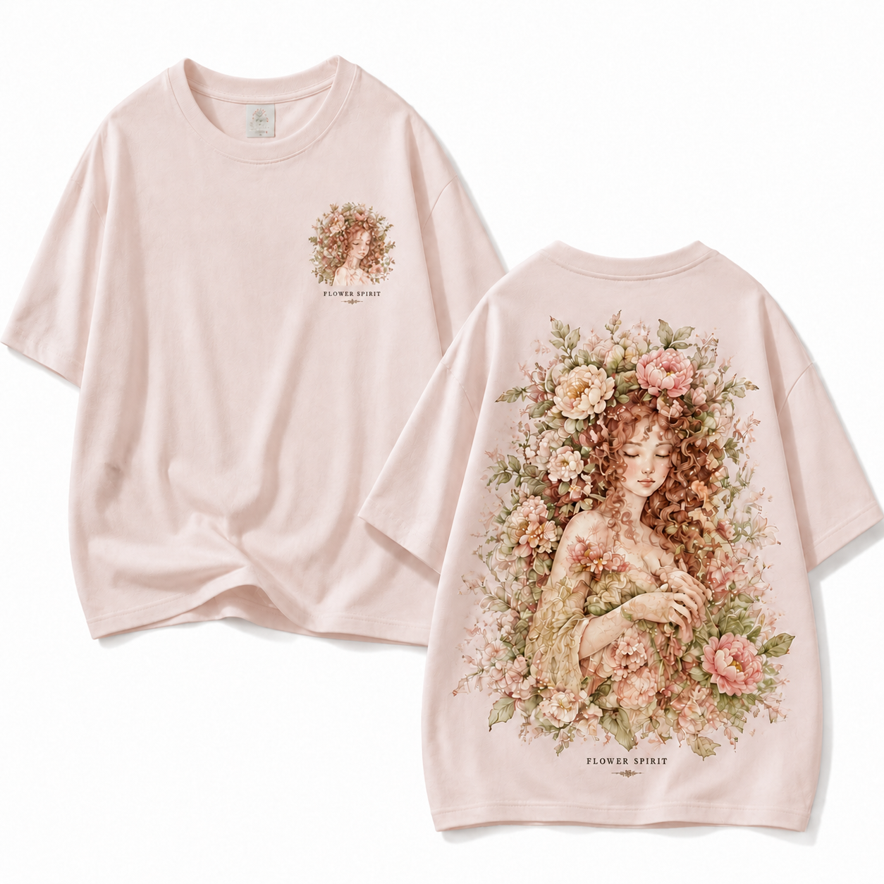 "Flower Spirit" Vintage Botanical Peony Graphic Tee