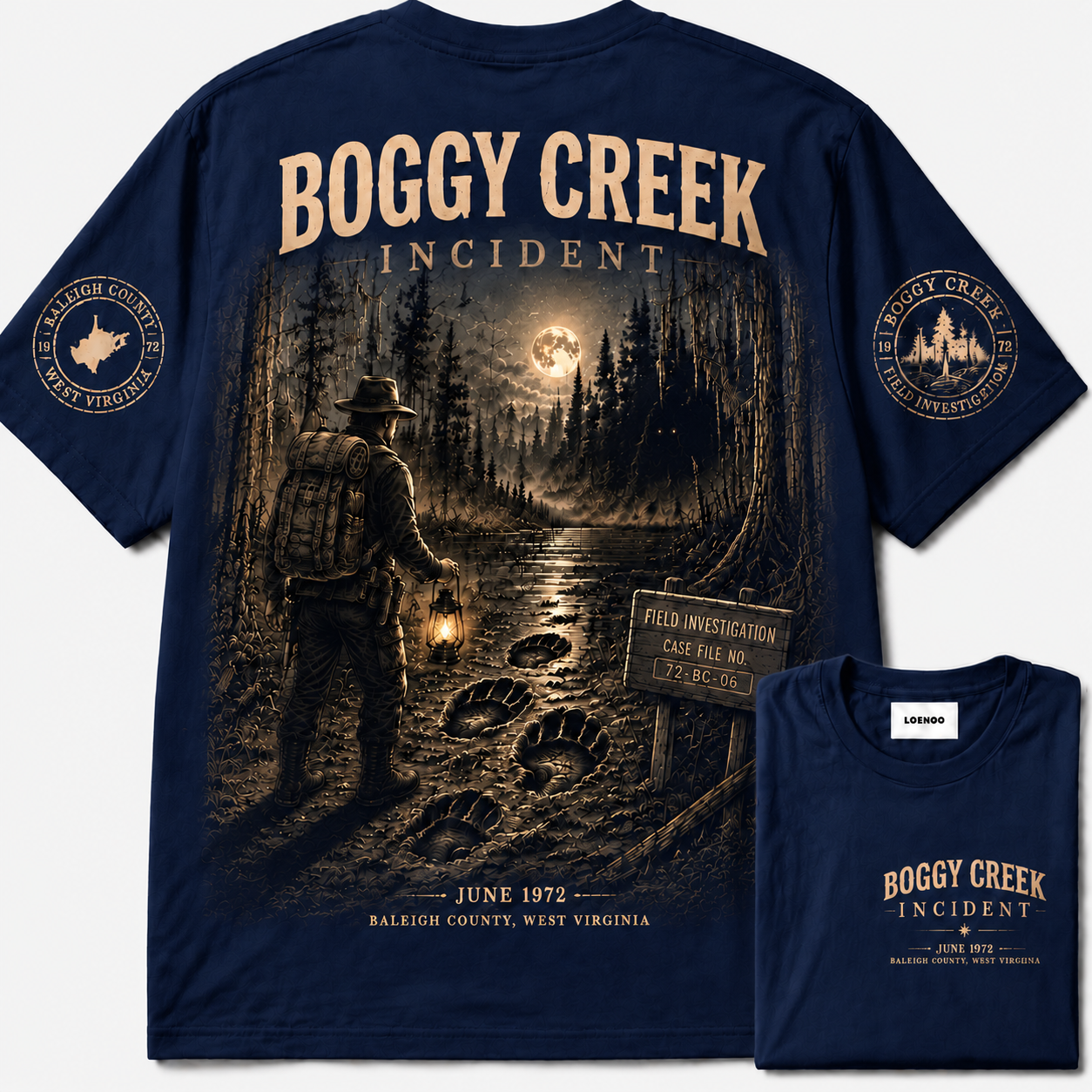 "Boggy Creek Incident 1972" Vintage Cryptid Graphic Tee